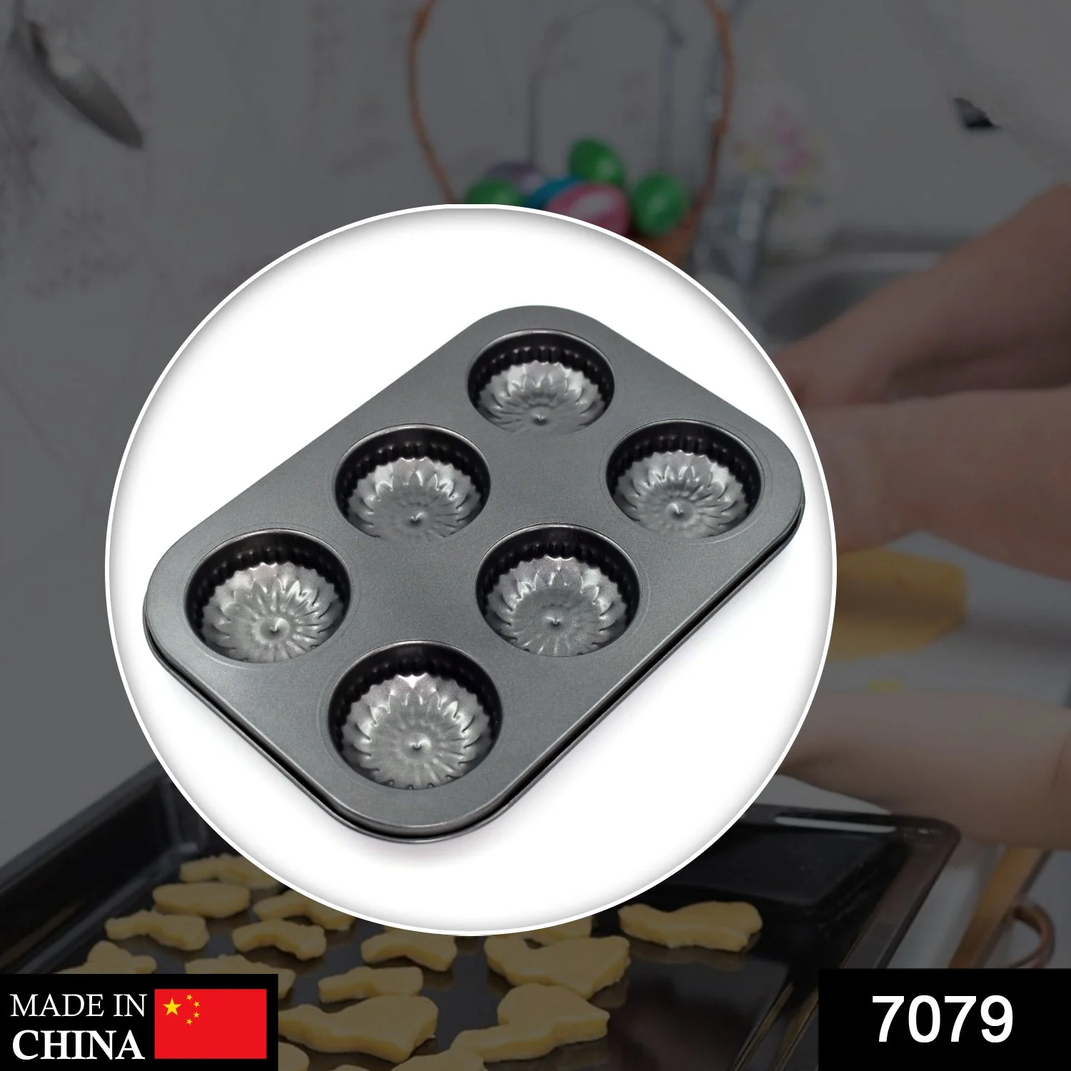 6 slot Non-Stick Muffins Cupcake Pancake Baking Molds - Image 2