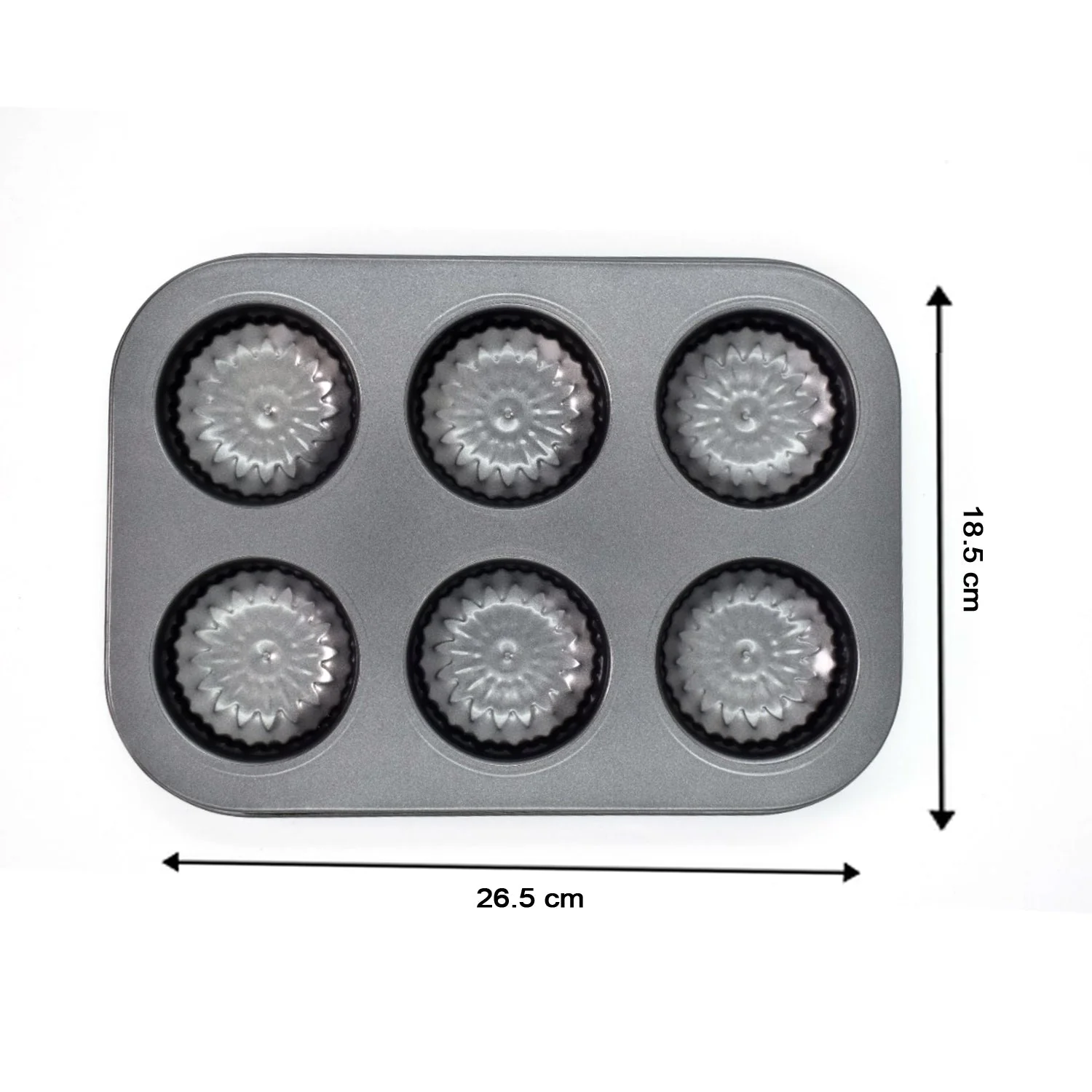 6 slot Non-Stick Muffins Cupcake Pancake Baking Molds - Image 6
