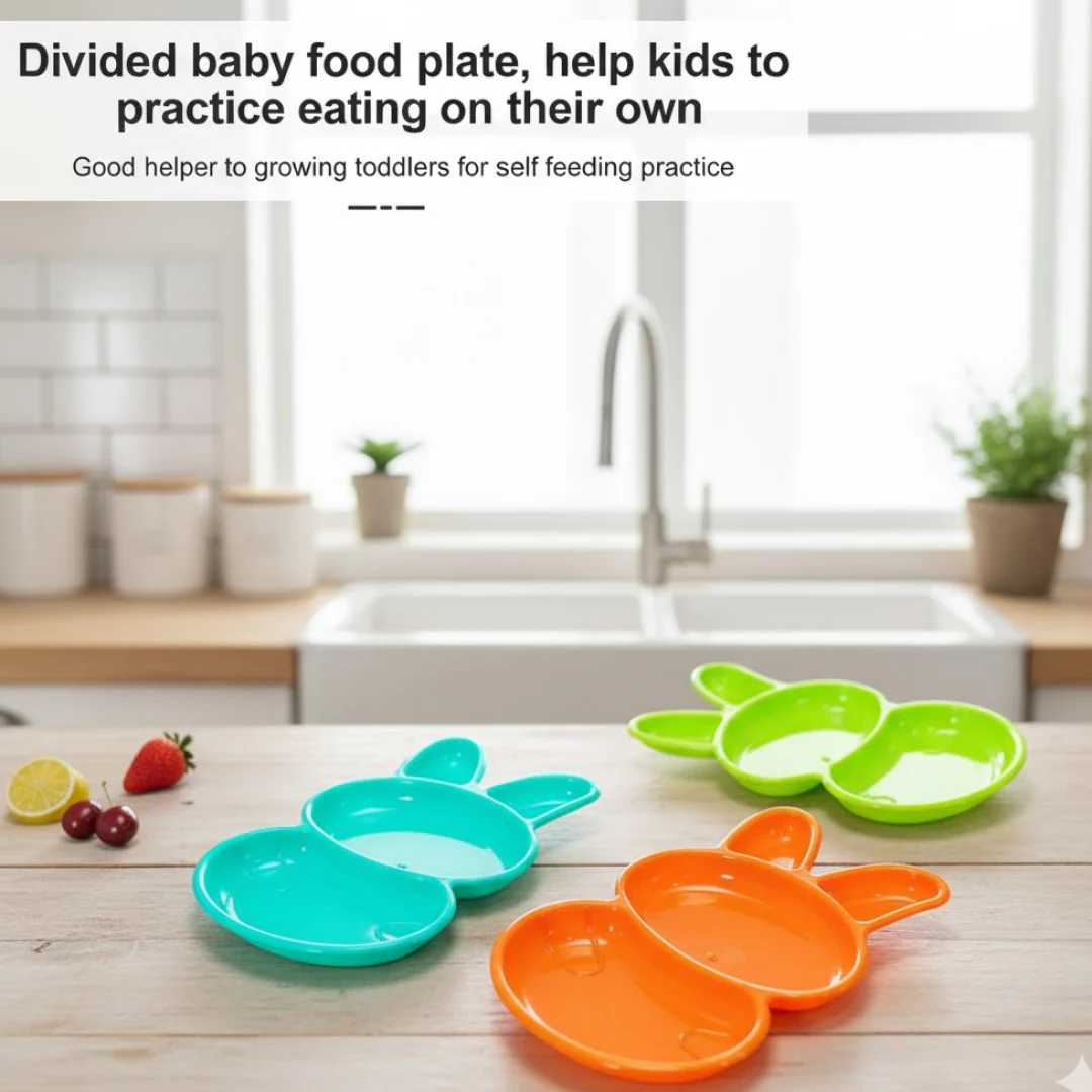 6-Piece Rabbit Shape Dish Set for Kids (Multicolor) - Image 3