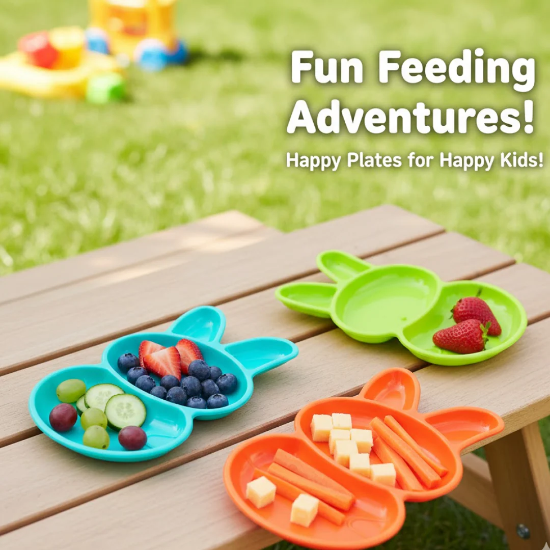 6-Piece Rabbit Shape Dish Set for Kids (Multicolor) - Image 4