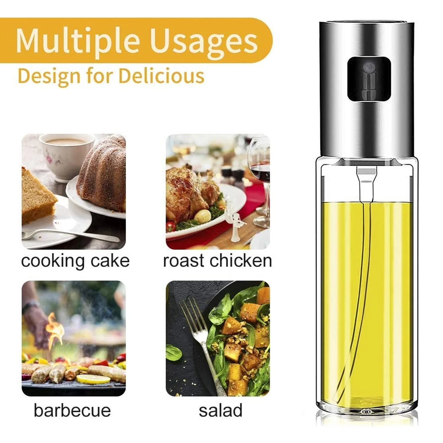 Oil Sprayer Dispenser Glass Bottle for Cooking & Multi-Use - Image 3
