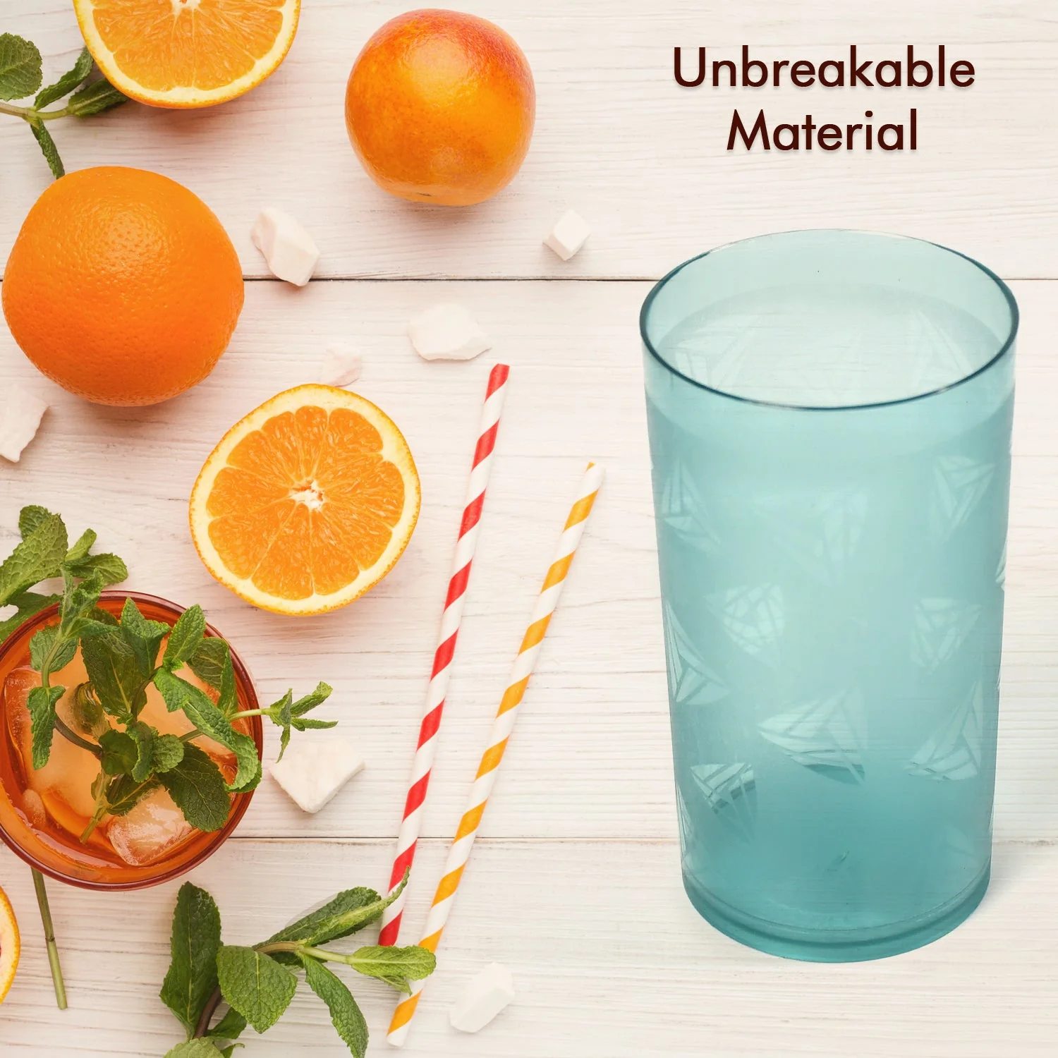 Set of 6 Unbreakable Transparent Plastic Water Glasses (300ml) - Image 3
