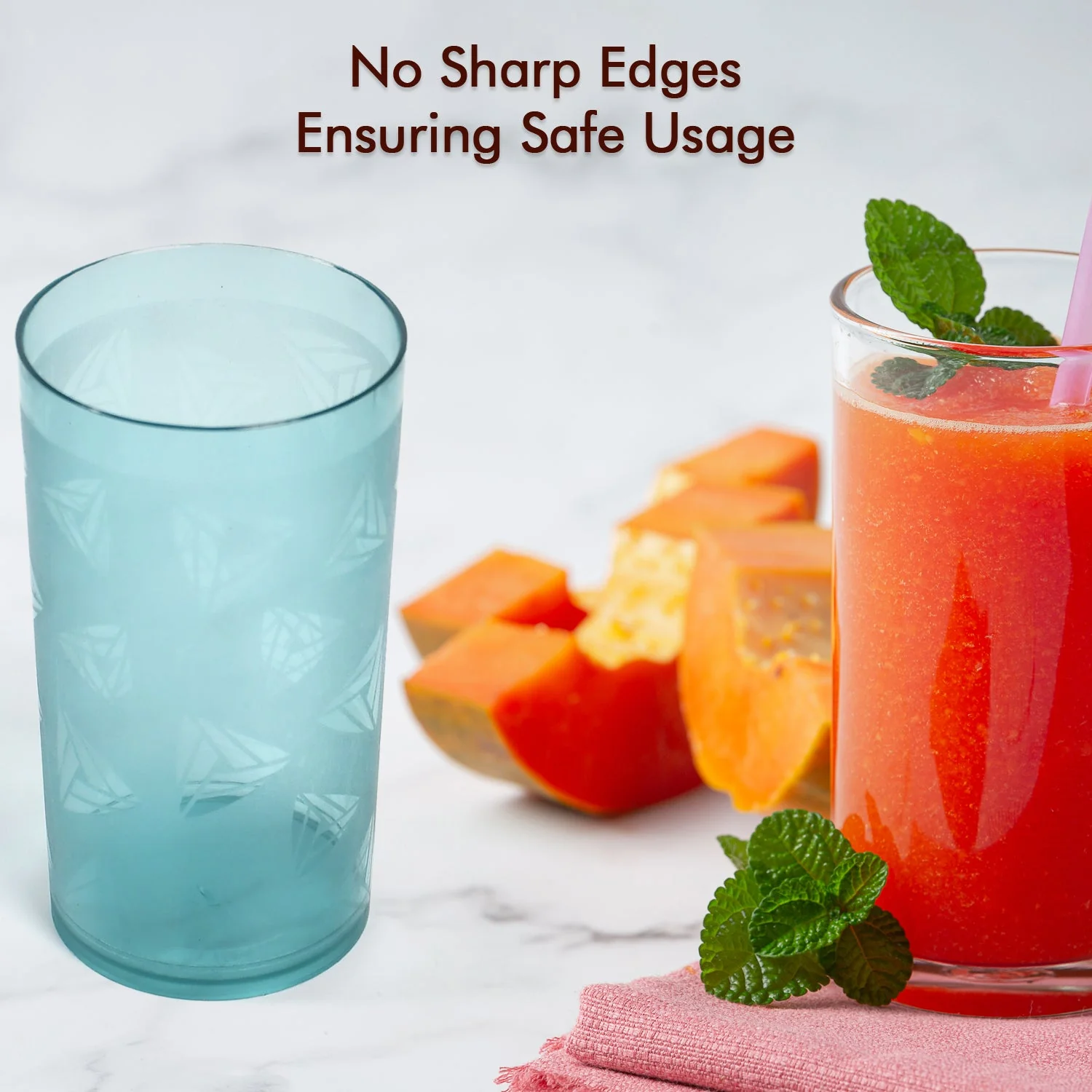 Set of 6 Unbreakable Transparent Plastic Water Glasses (300ml) - Image 8
