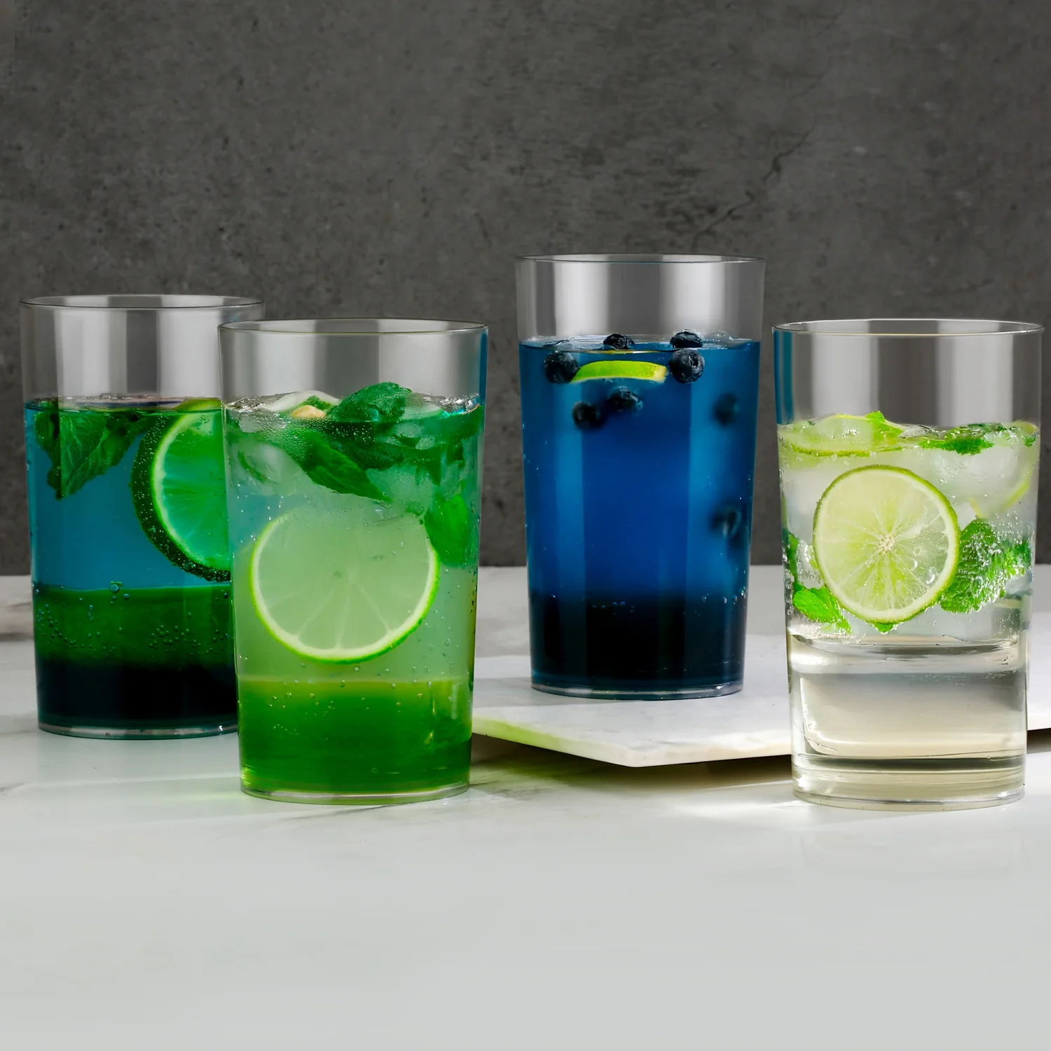 Round Clear Plastic Unbreakable Transparent Glass Set ( 300ml 6pc ) - Image 6