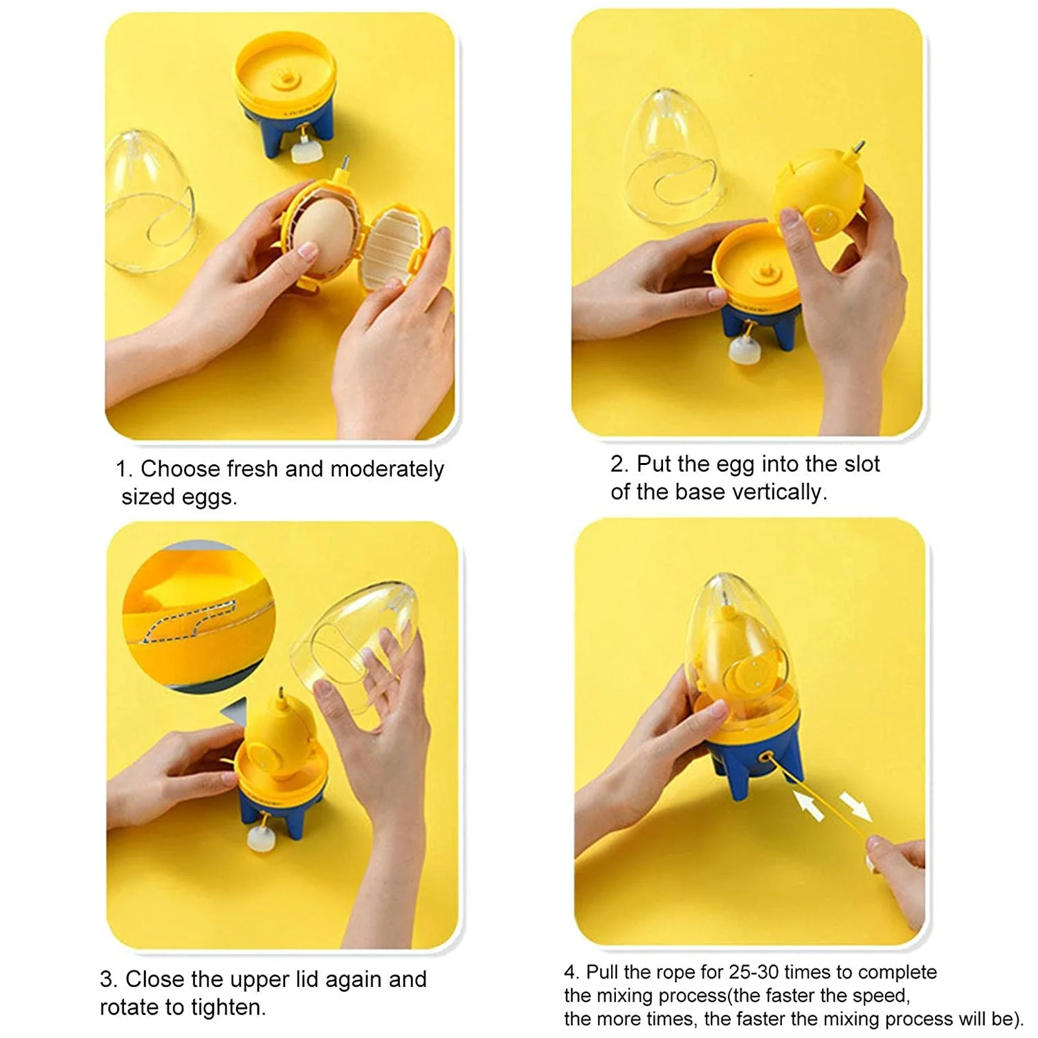 Manual Golden Egg Puller Scrambler White Yolk Mixer Kitchen Tool - Image 8