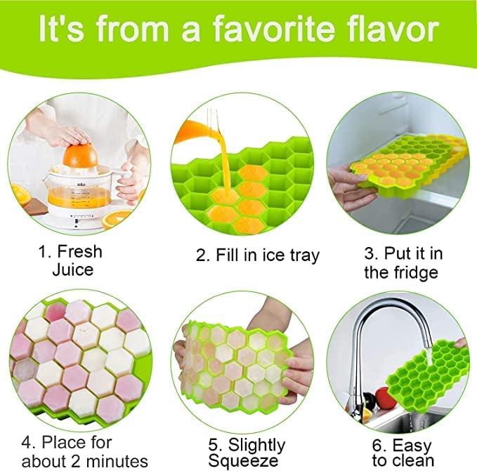 Flexible Silicone Ice Cube Tray, 37 Small Cubes , Fridge Use - Image 8