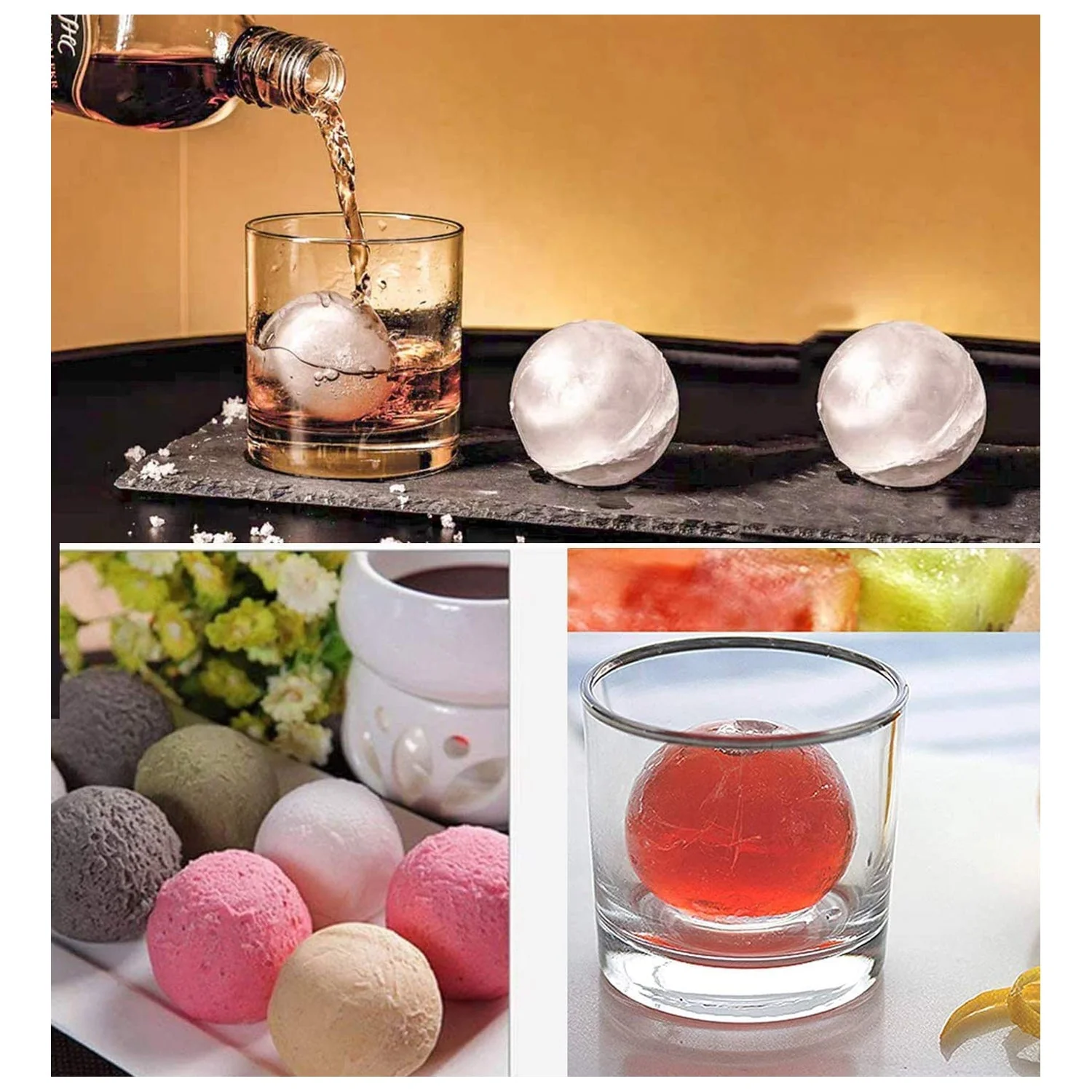 Ice Trays for Freezer Whiskey Ice Cube Plastic Ball Maker Bar Tool ice for Whiskey - Image 5