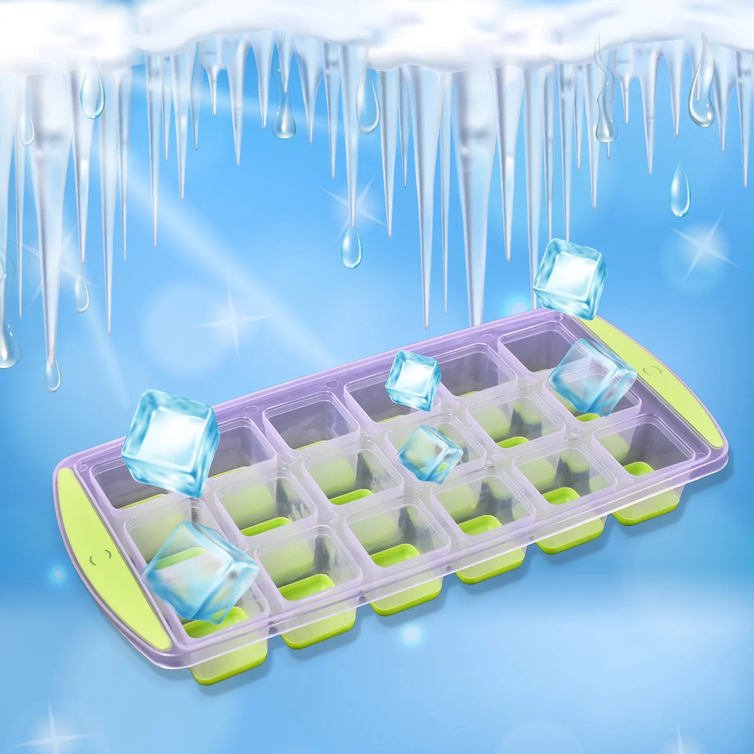 18-Cavity -Up Ice Cube Tray - Flexible Silicone, Easy Release 100% BPA-Free - Image 4