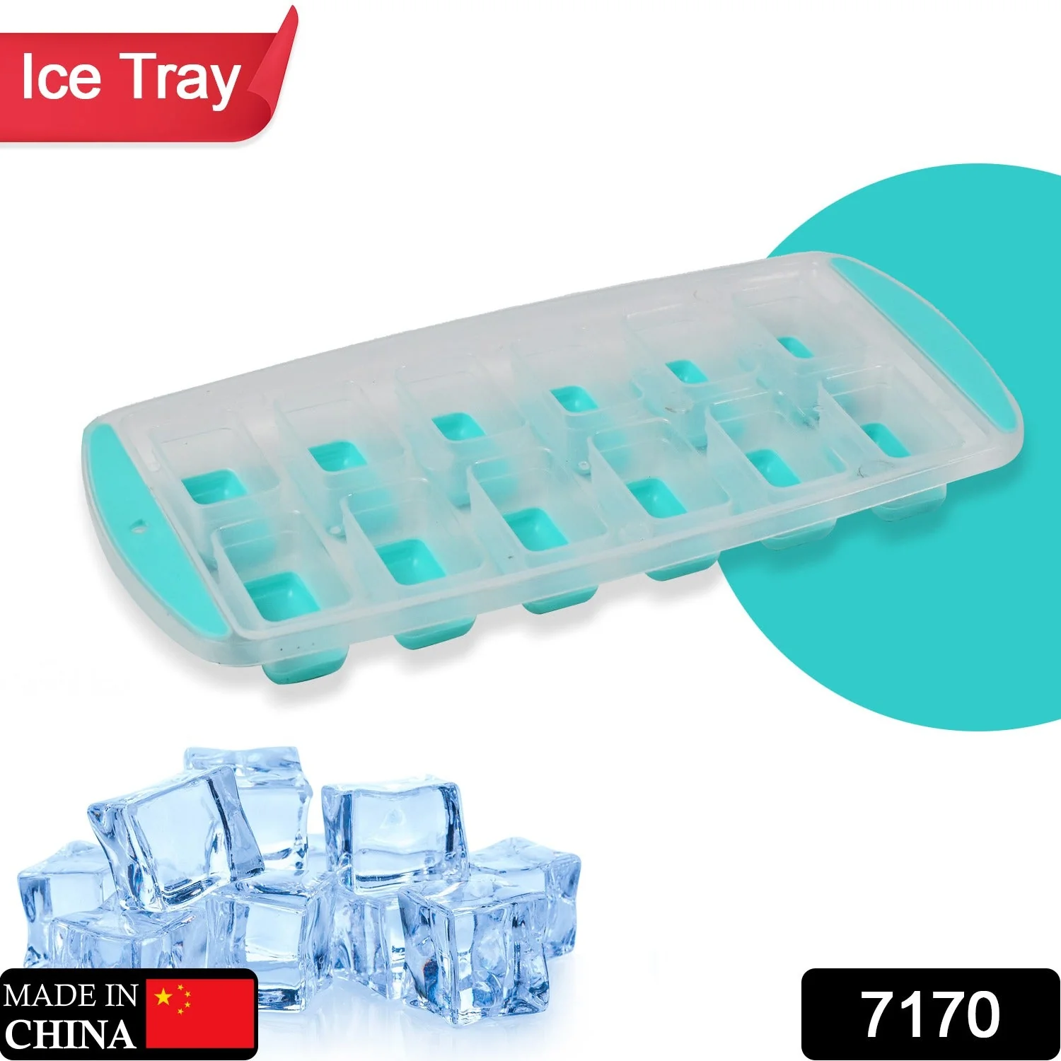 12-Grid Silicone Ice Cube Tray - Food-Grade Square Ice Maker, Easy Release Bottom - Image 2