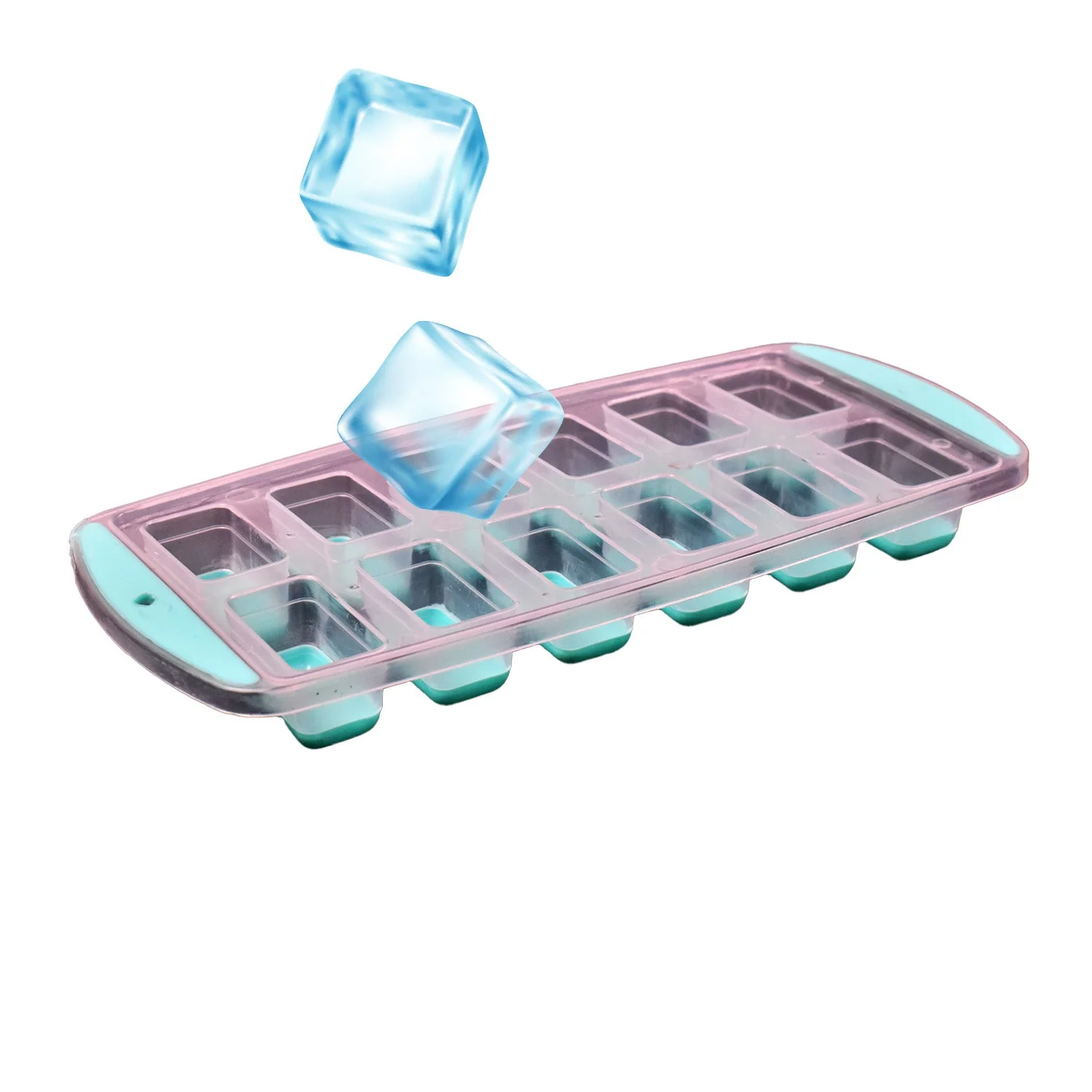 12-Grid Silicone Ice Cube Tray - Food-Grade Square Ice Maker, Easy Release Bottom - Image 3