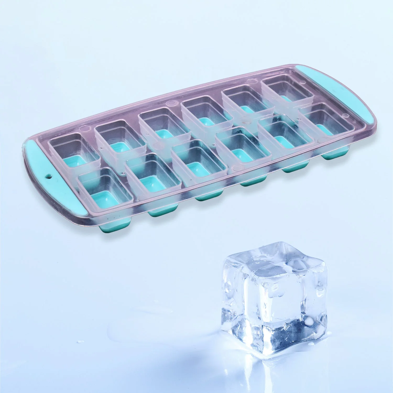 12-Grid Silicone Ice Cube Tray - Food-Grade Square Ice Maker, Easy Release Bottom - Image 5