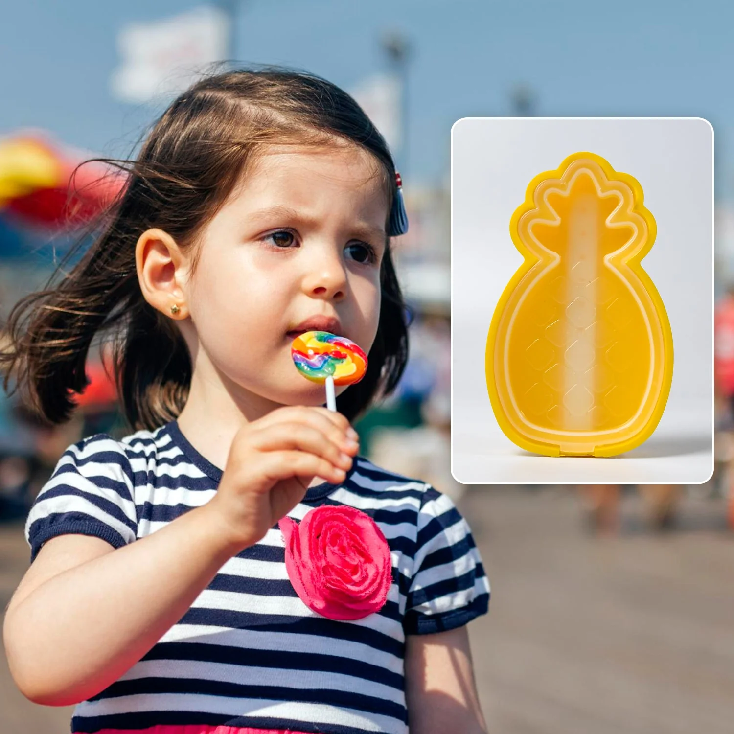 Pineapple Shape sicle Molds - Silicone Ice Candy Cream Mould, DIY Ice Kitchen tool - Image 2