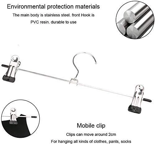 Hangers with 2-Adjustable Anti-Rust Clips (Pack of 12) - Image 4