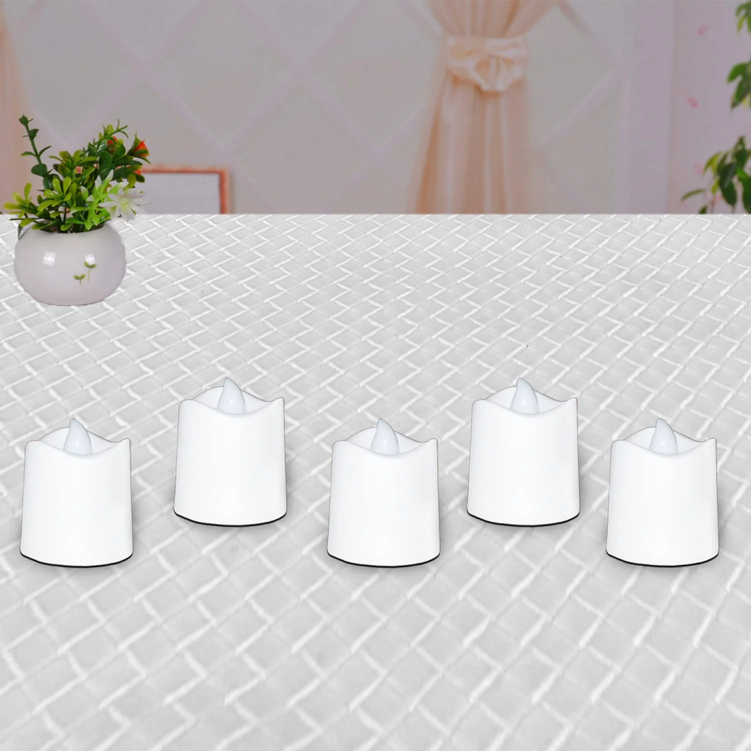 Festival Decorative - LED Tealight Candles, Diwali (White, 24 Pcs) - Image 3