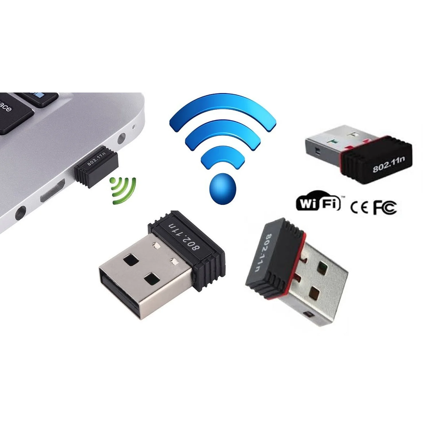 Wireless Mini Wi-Fi Network Adapter with Driver CD for Computer & Laptop - Image 7