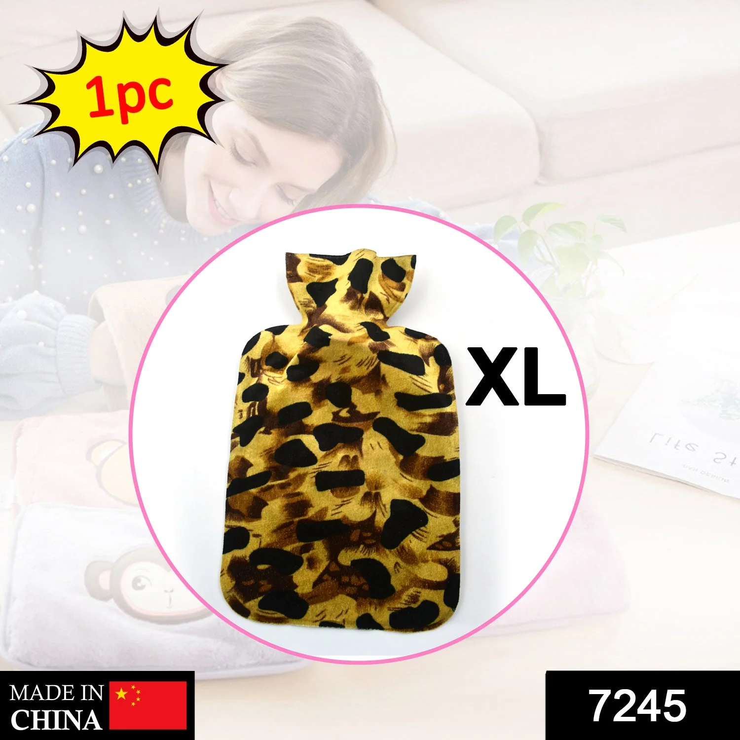 Personal Care Rubber Hot Water Heating Bag for Pain Relief (Large) - Image 2