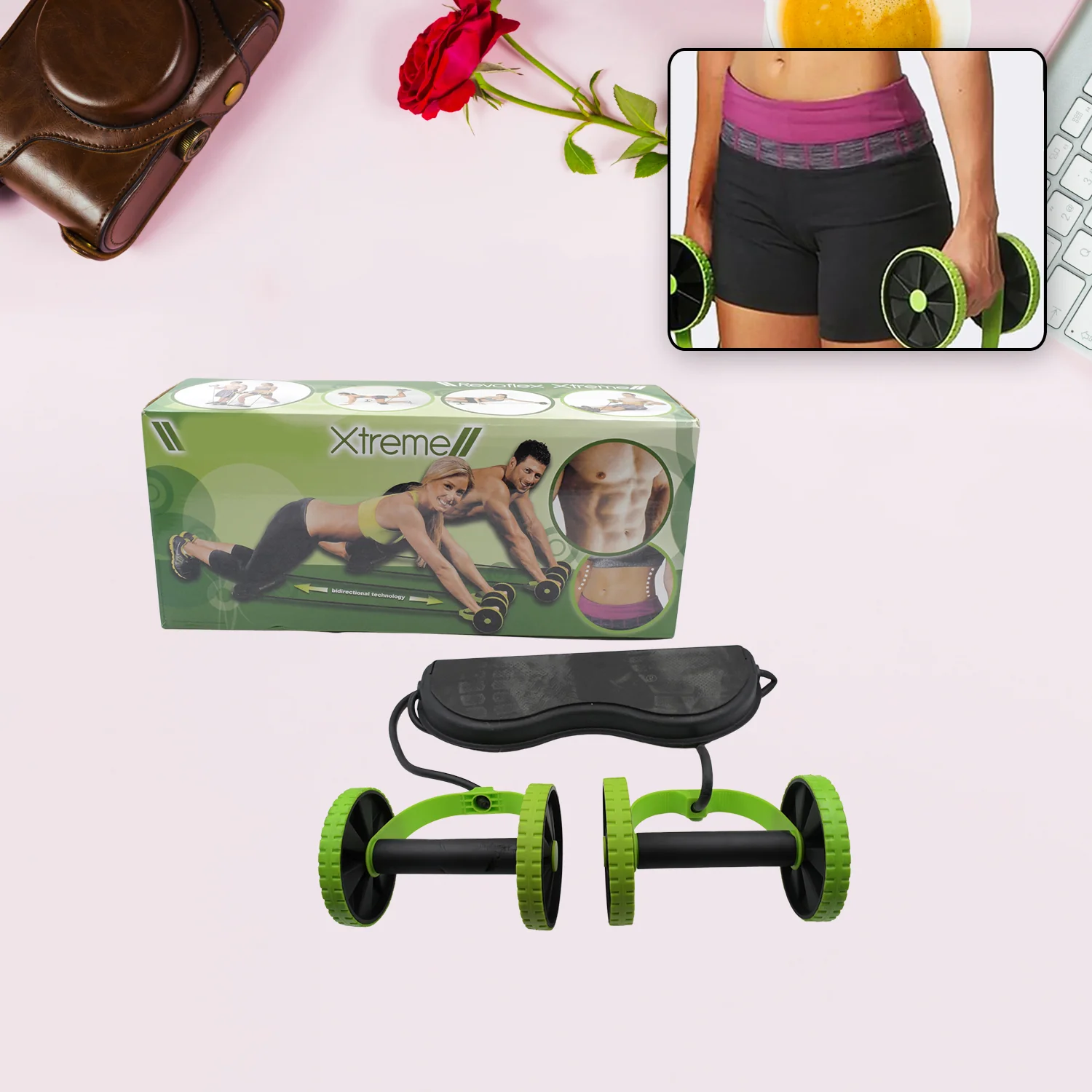 Professional Fitness Imported Ab Builder Ab Care Xtreme Fitness Resistance Exerciser Resistance Tube Ab Slimmer Rope Exerciser Body Building Home Gym Trainer for Both Men & Women (1 Pc)