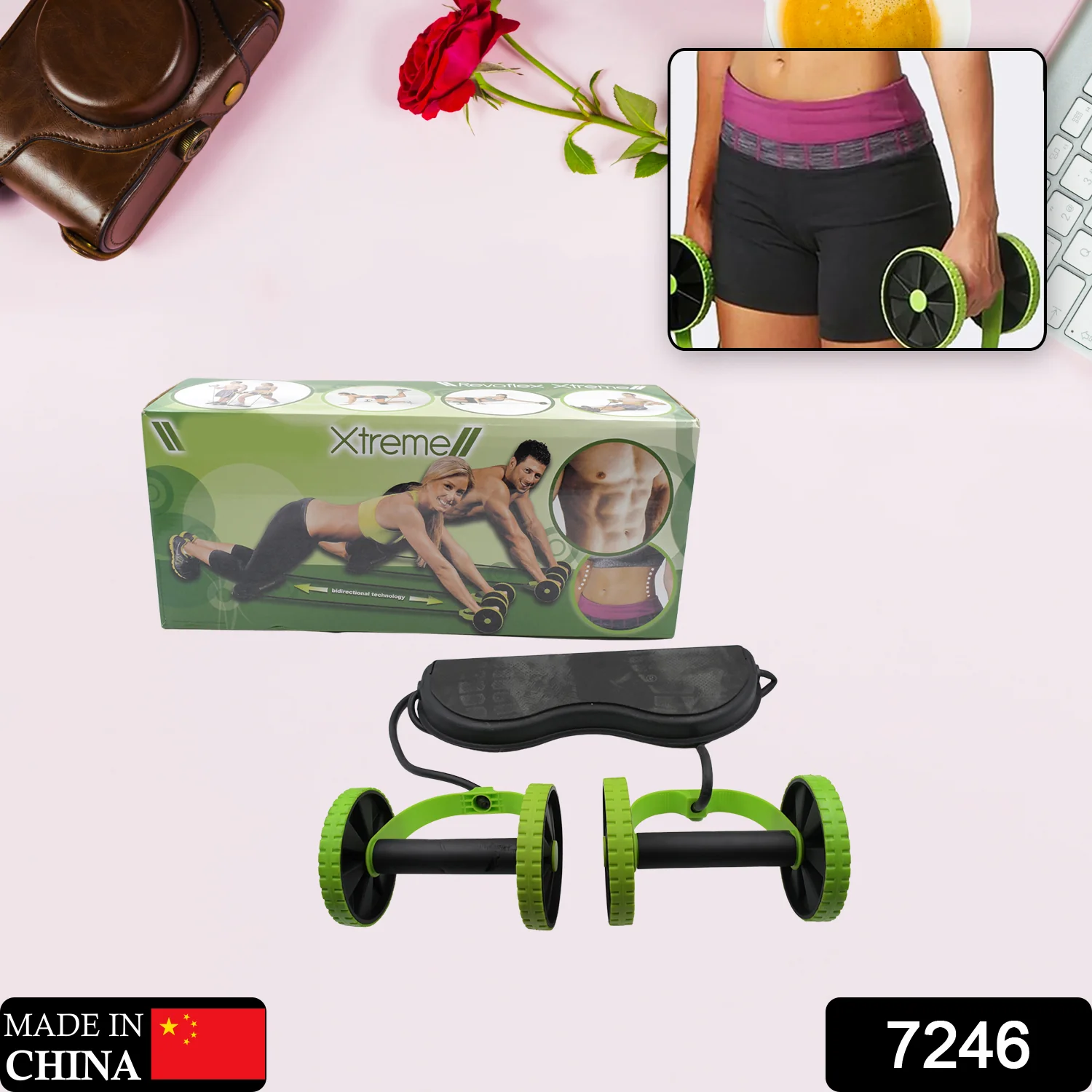 Professional Fitness Imported Ab Builder Ab Care Xtreme Fitness Resistance Exerciser Resistance Tube Ab Slimmer Rope Exerciser Body Building Home Gym Trainer for Both Men & Women (1 Pc) - Image 2