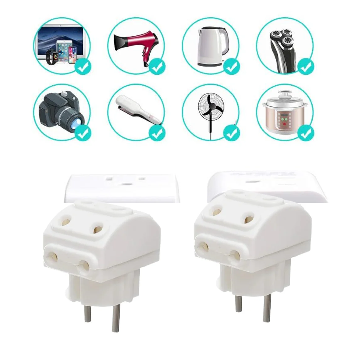5-Way 2 Pin Multi-Plug Socket / Converter (1 Pc) - Image 3