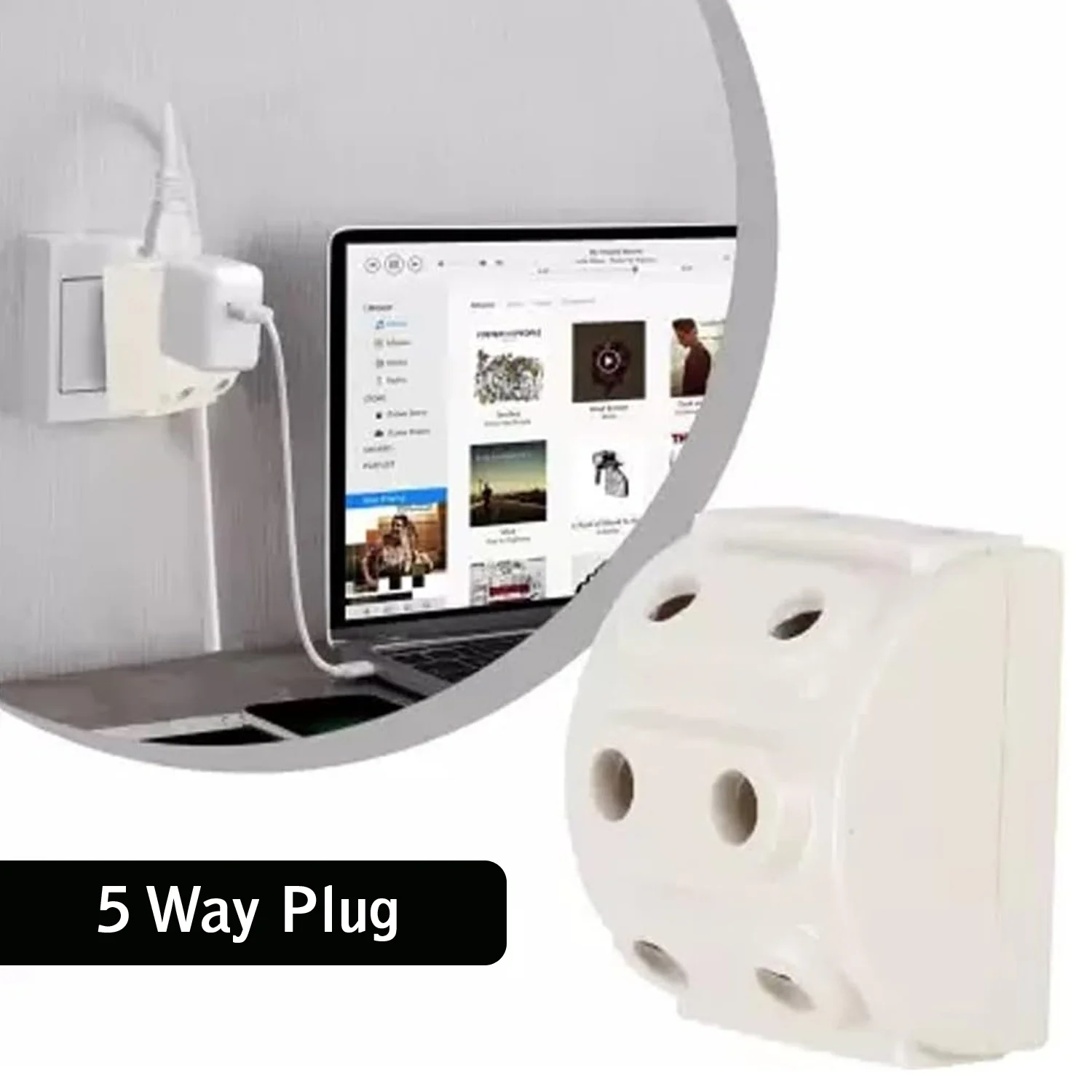 5-Way 2 Pin Multi-Plug Socket / Converter (1 Pc) - Image 5