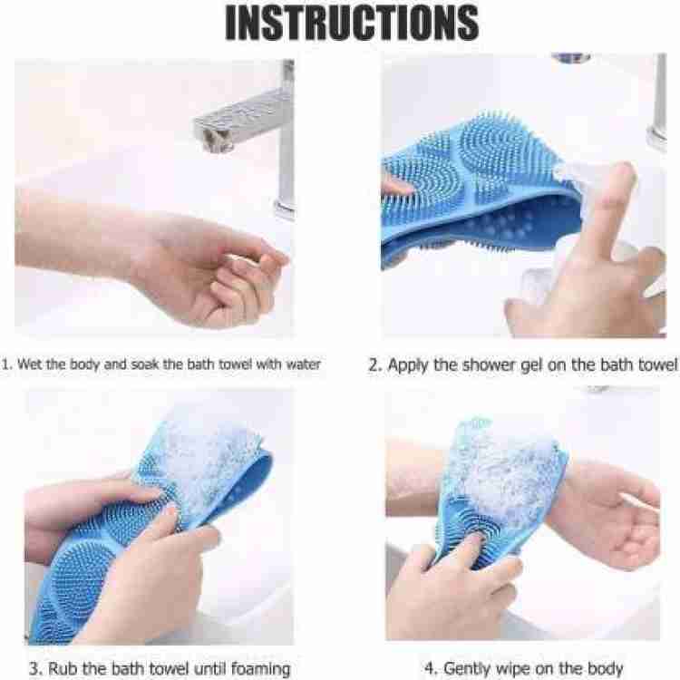 Silicone Body Back Scrubber Double Side Bathing Brush for Skin Deep Cleaning - Image 9