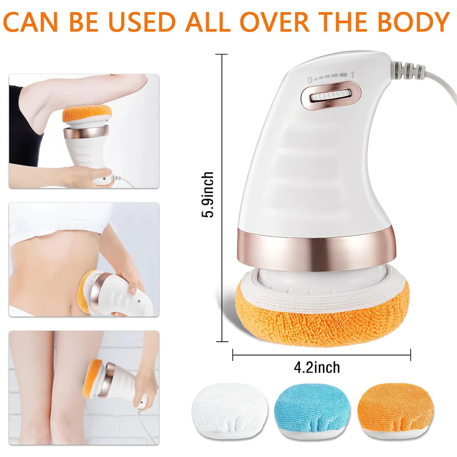 Body Sculpting Massager with 3 Pads – Adjustable Speed Handheld Body Massager - Image 8