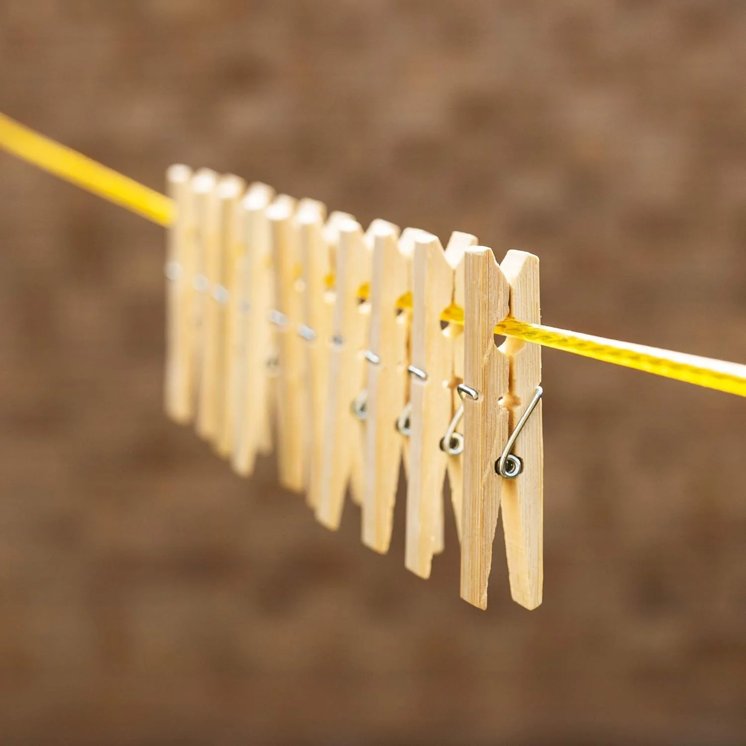 Heavy Duty Bamboo Wooden Cloth Clips / Pegs (10 Pcs Set) - Image 3