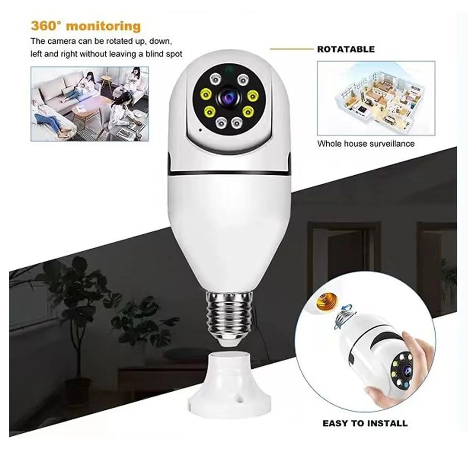 V380 Pro Fisheye 360 Degree Panoramic Wireless WiFi IP CCTV Security (Pack of 1) - Image 8