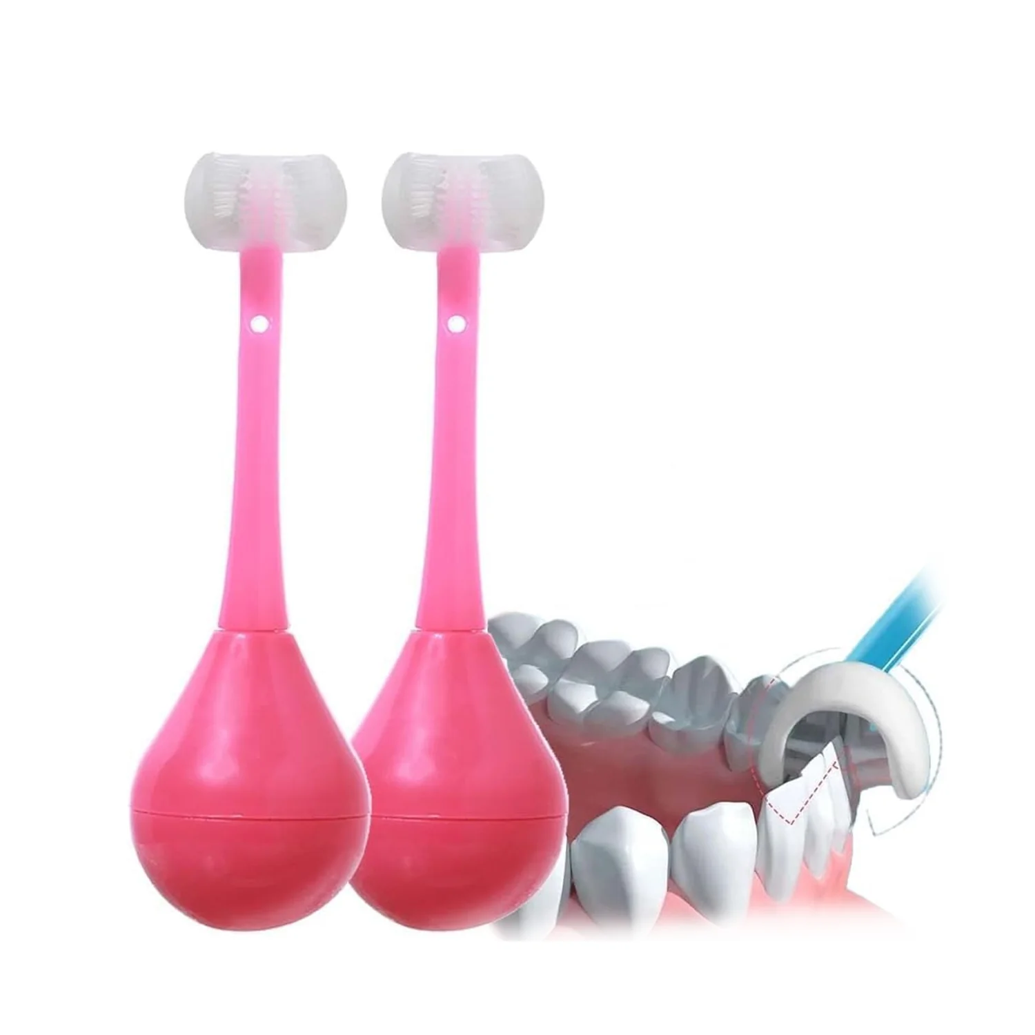 Soft Bristle 3-Sided Training Toothbrush – Inverted Silicone Head (Age 2-12, 1 Pc) - Image 4