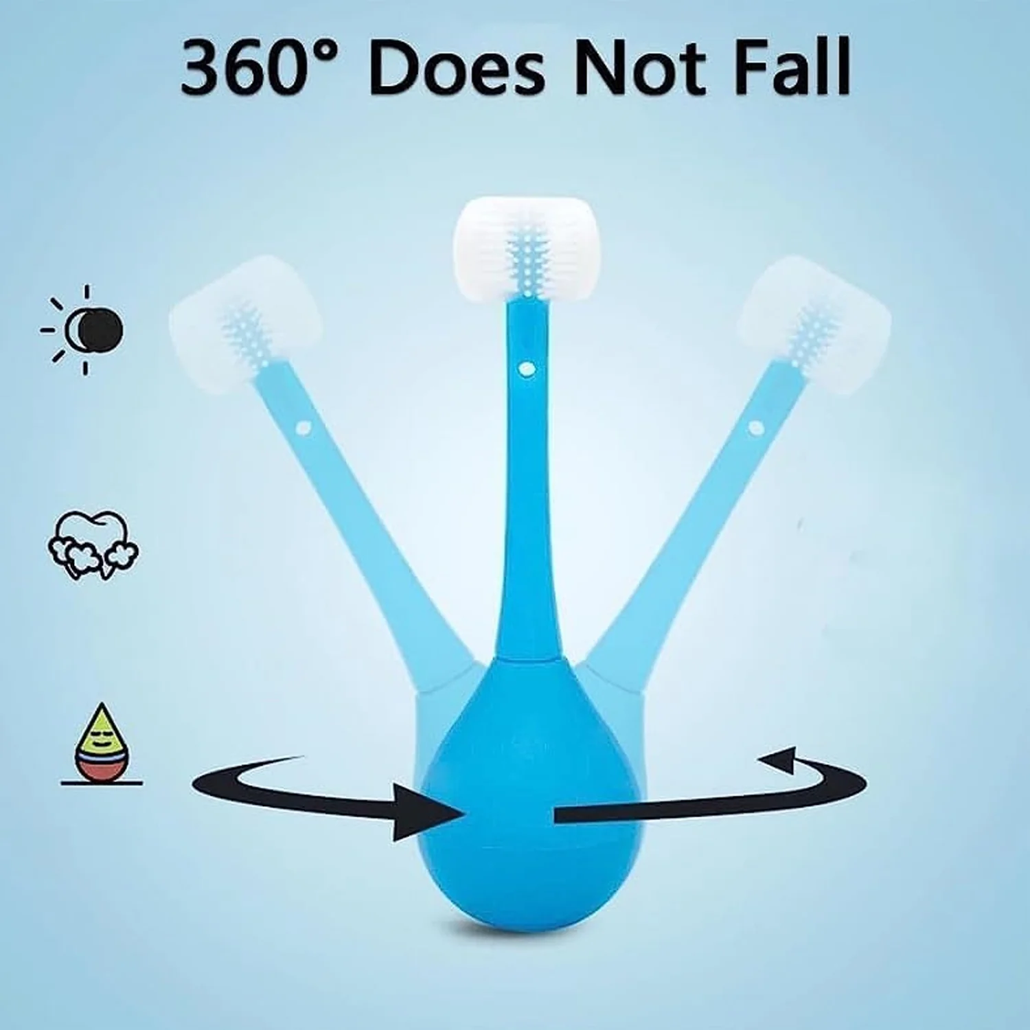 Soft Bristle 3-Sided Training Toothbrush – Inverted Silicone Head (Age 2-12, 1 Pc) - Image 6