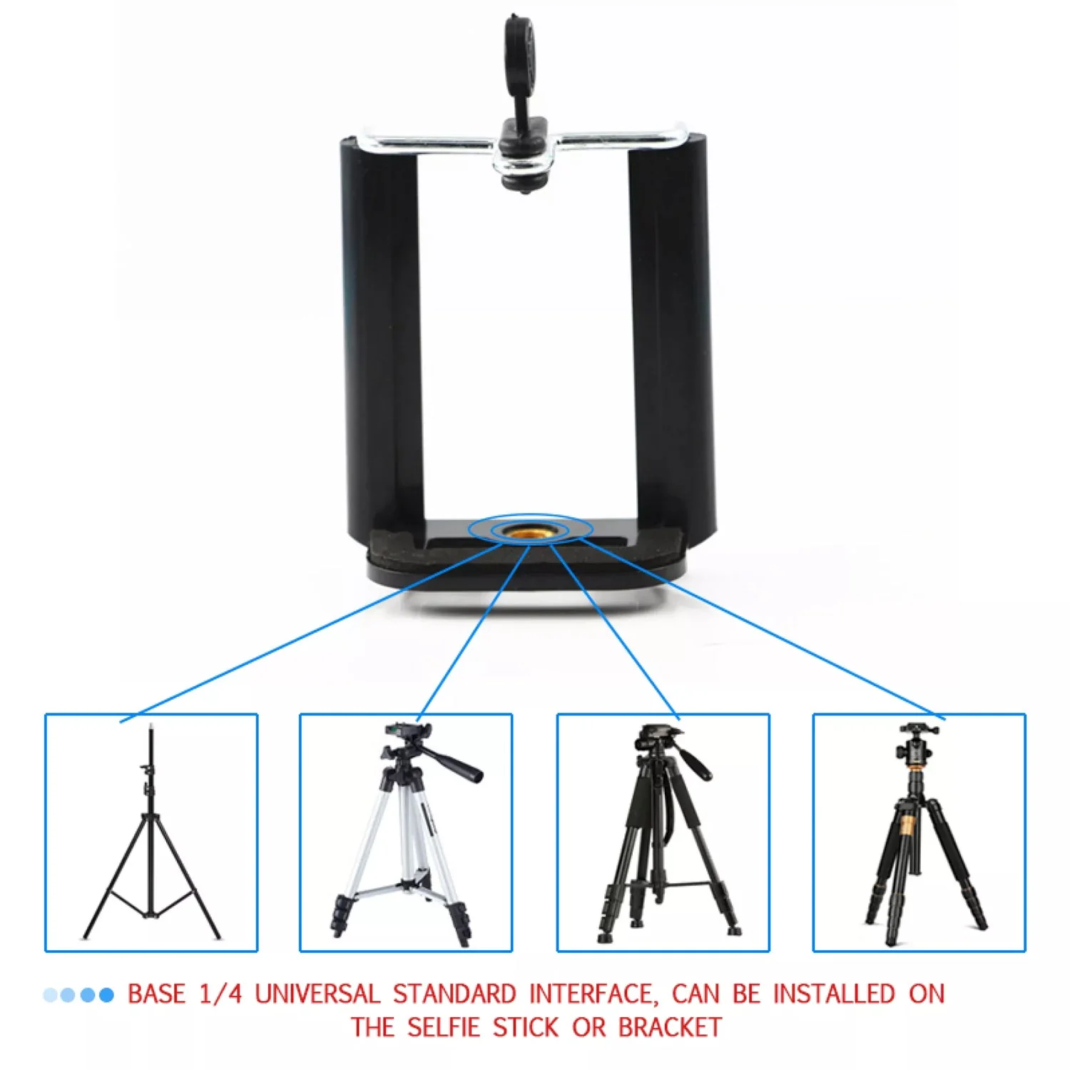 Mobile Holder Attachment For Selfie Stick and Mobile Tripods - Image 6