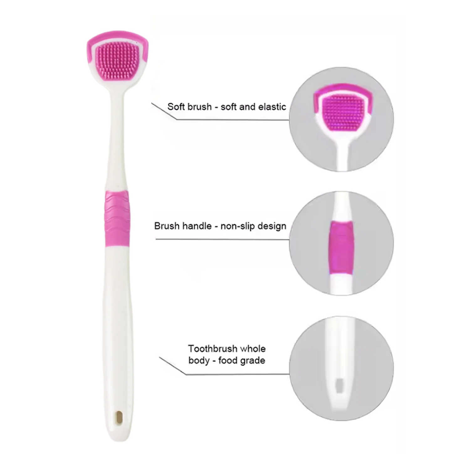 Tongue Cleaner Brush, Silicone Tongue Scraper (1 Pc) - Image 5
