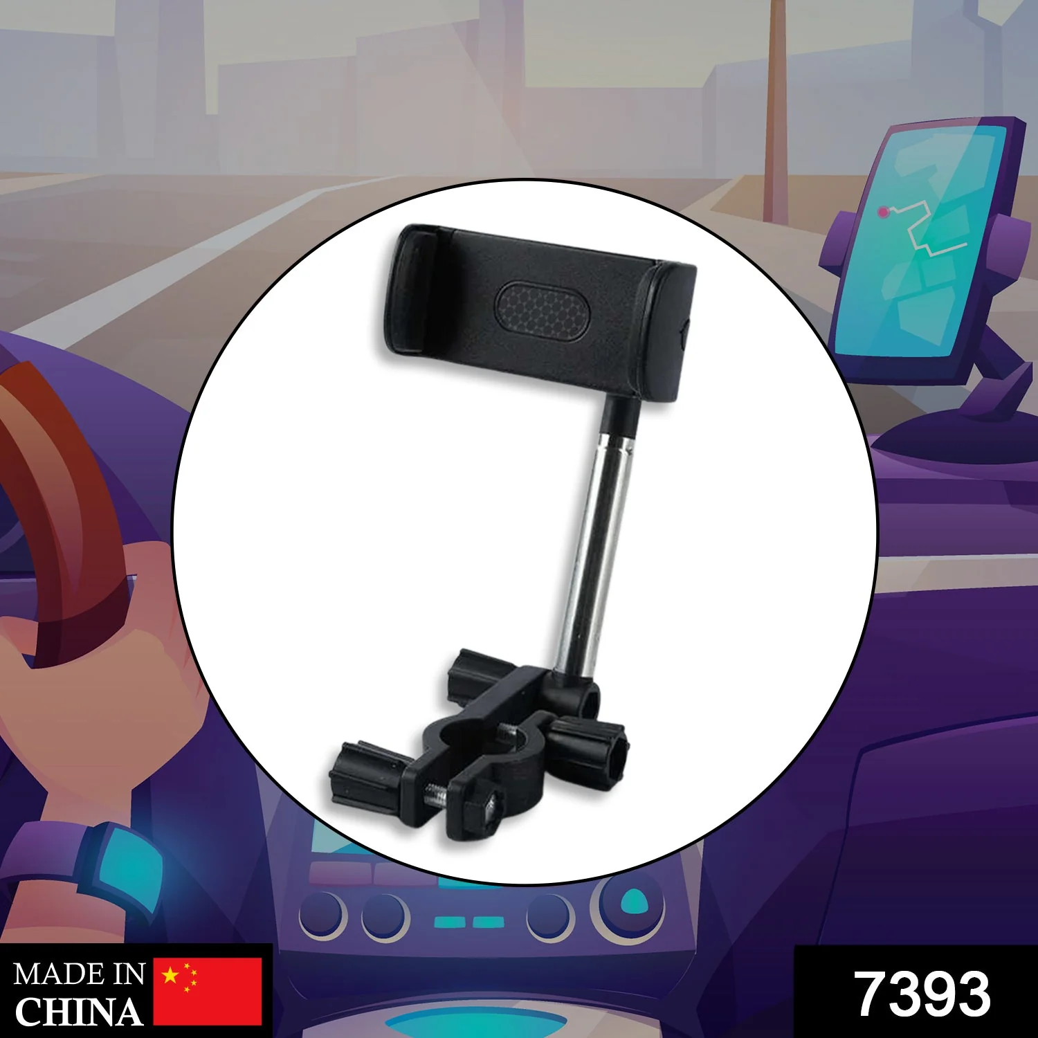 2-in-1 Universal Car Mobile Holder for Dashboard & Air Vent with Aroma - Image 2