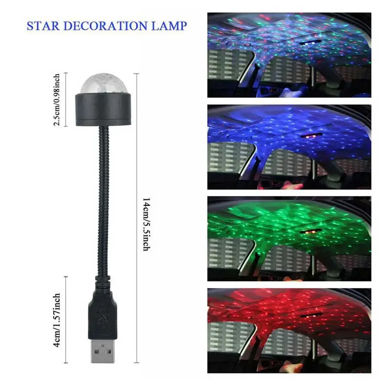 USB Star Projector & Disco Ball Light for Car & Bedroom Decor - Image 3