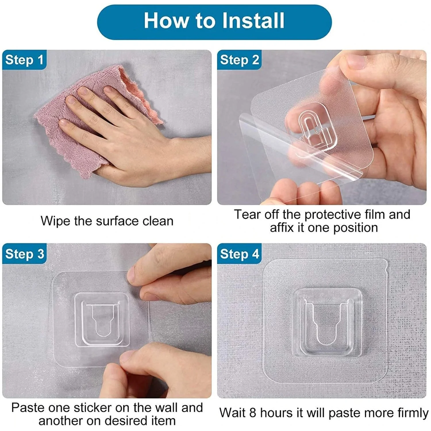 Transparent Adhesive Male Hook Used For Hanging Various Types Of Items (1Pc) - Image 5