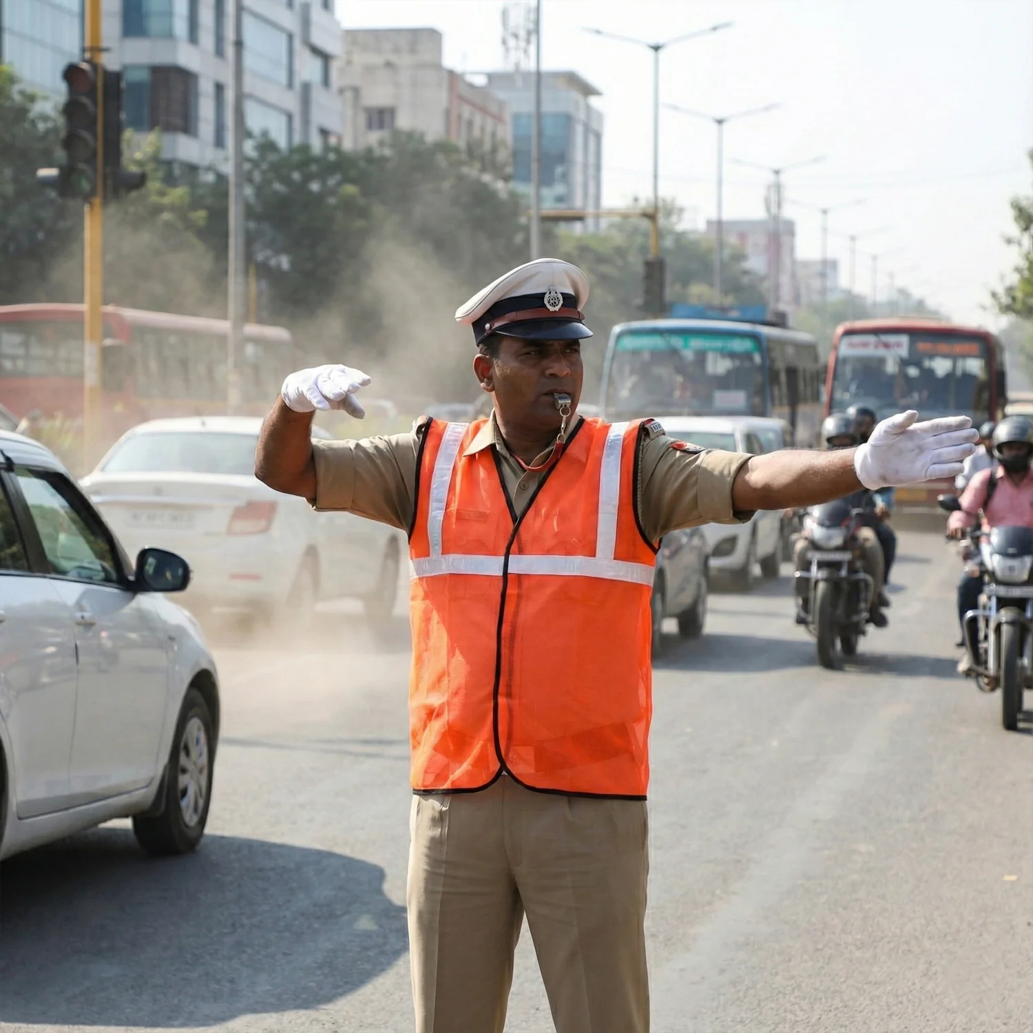 Orange Safety Jacket For Having protection against accidents usually - Image 3