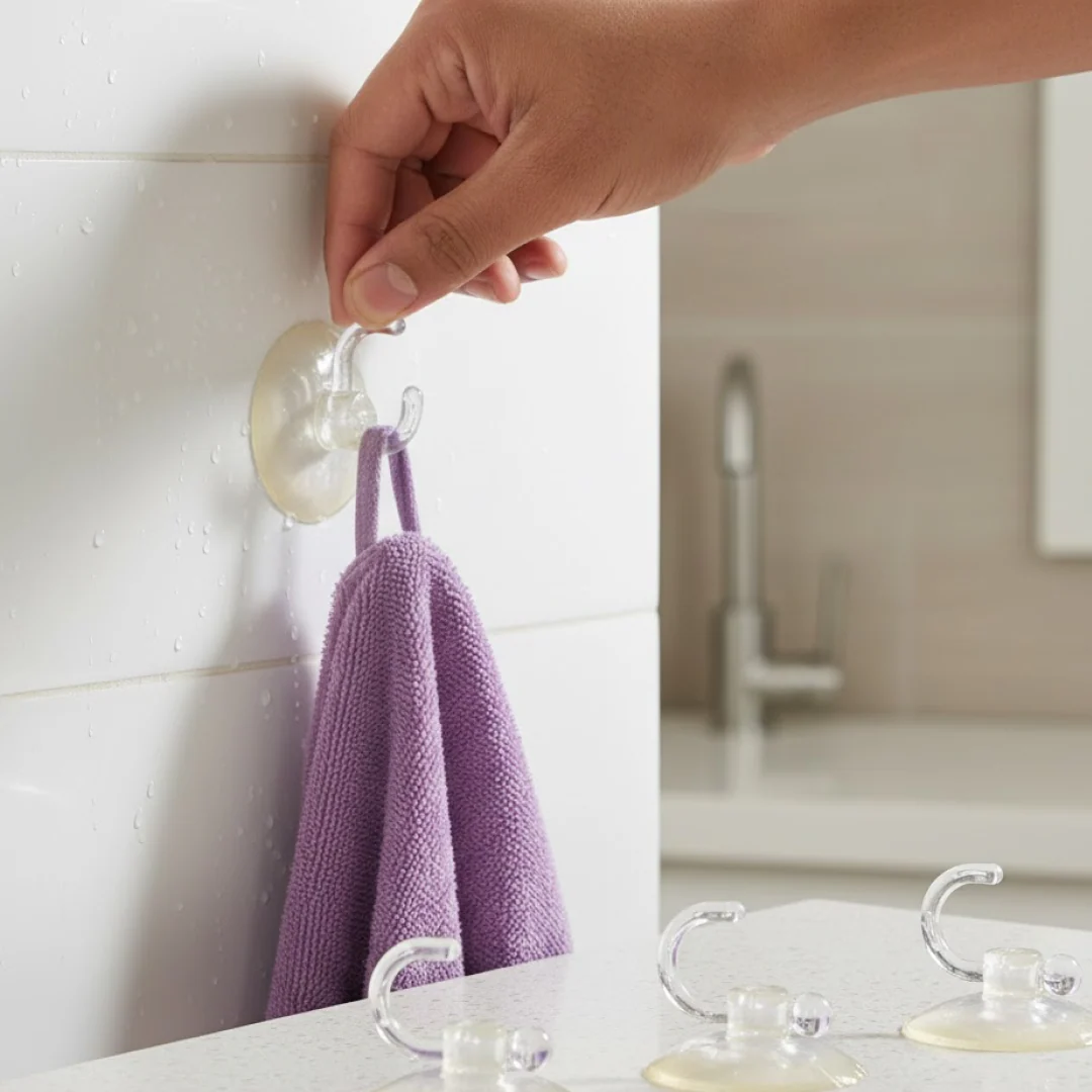 Transparent Rubber Vacuum Hangers for Bathroom, Kitchen, and Wall - Image 8