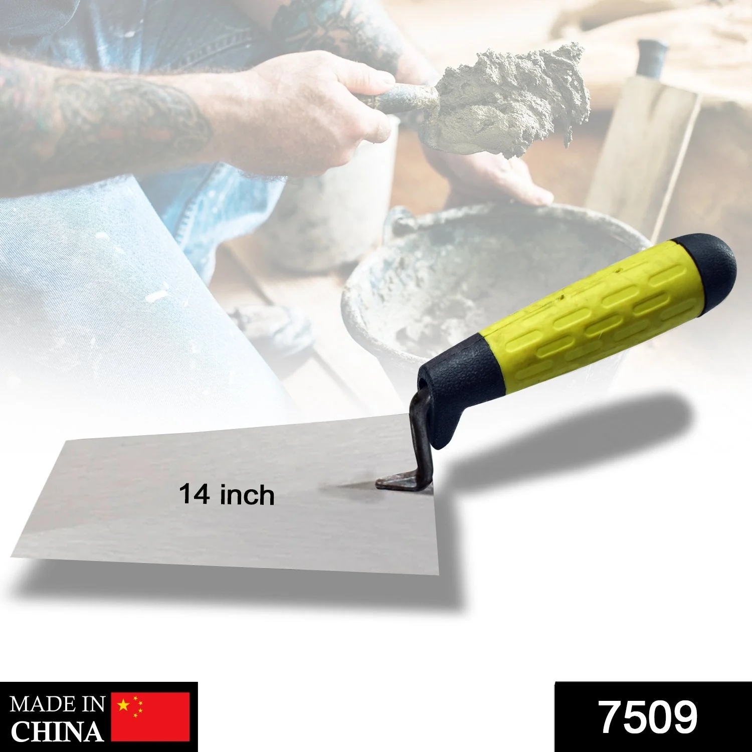 Square Head Professional Render Plastering Trowel, Smooth Trowel 14 Inch - Image 2