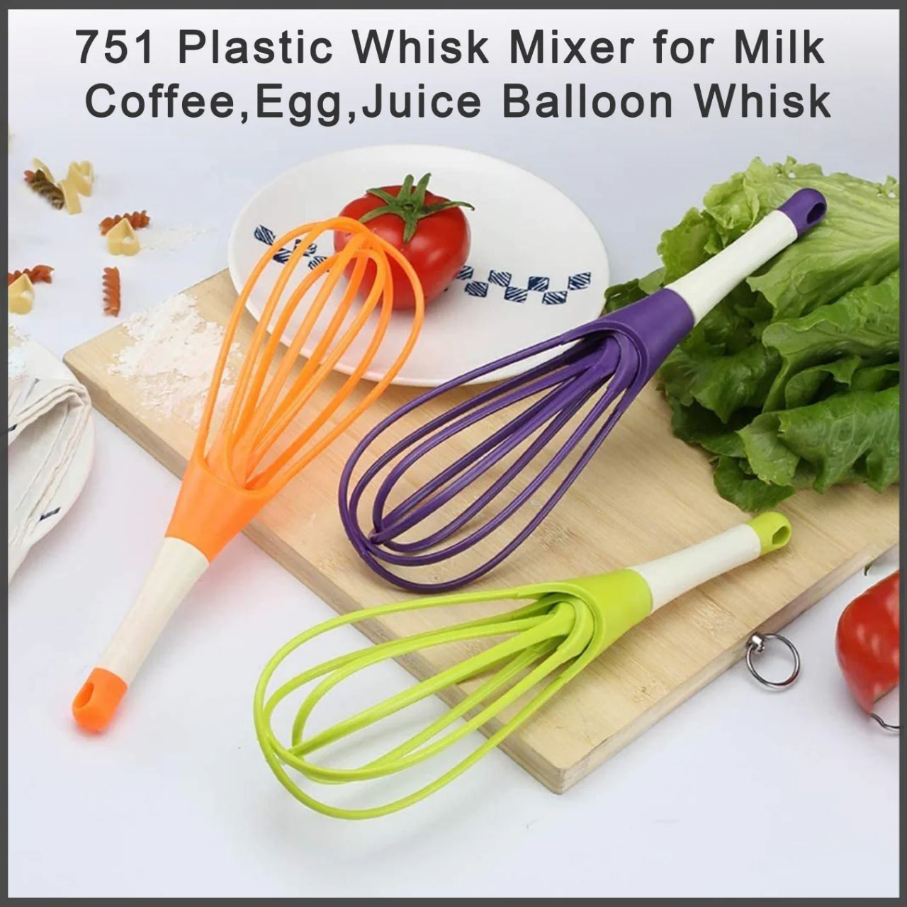 Plastic Whisk Mixer for Milk, Coffee, Egg, Juice Balloon Whisk - Image 3