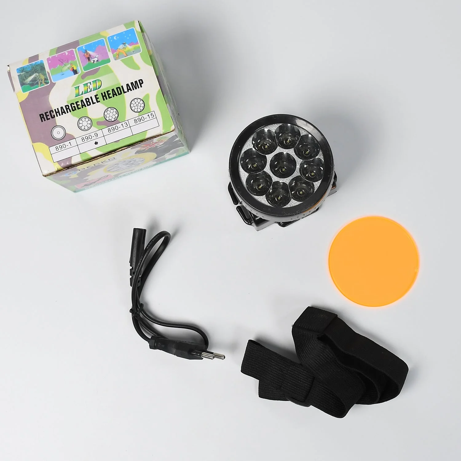 Head Lamp 9 Led Long Range Rechargeable Lamp Use For Farmers, Fishing - Image 6
