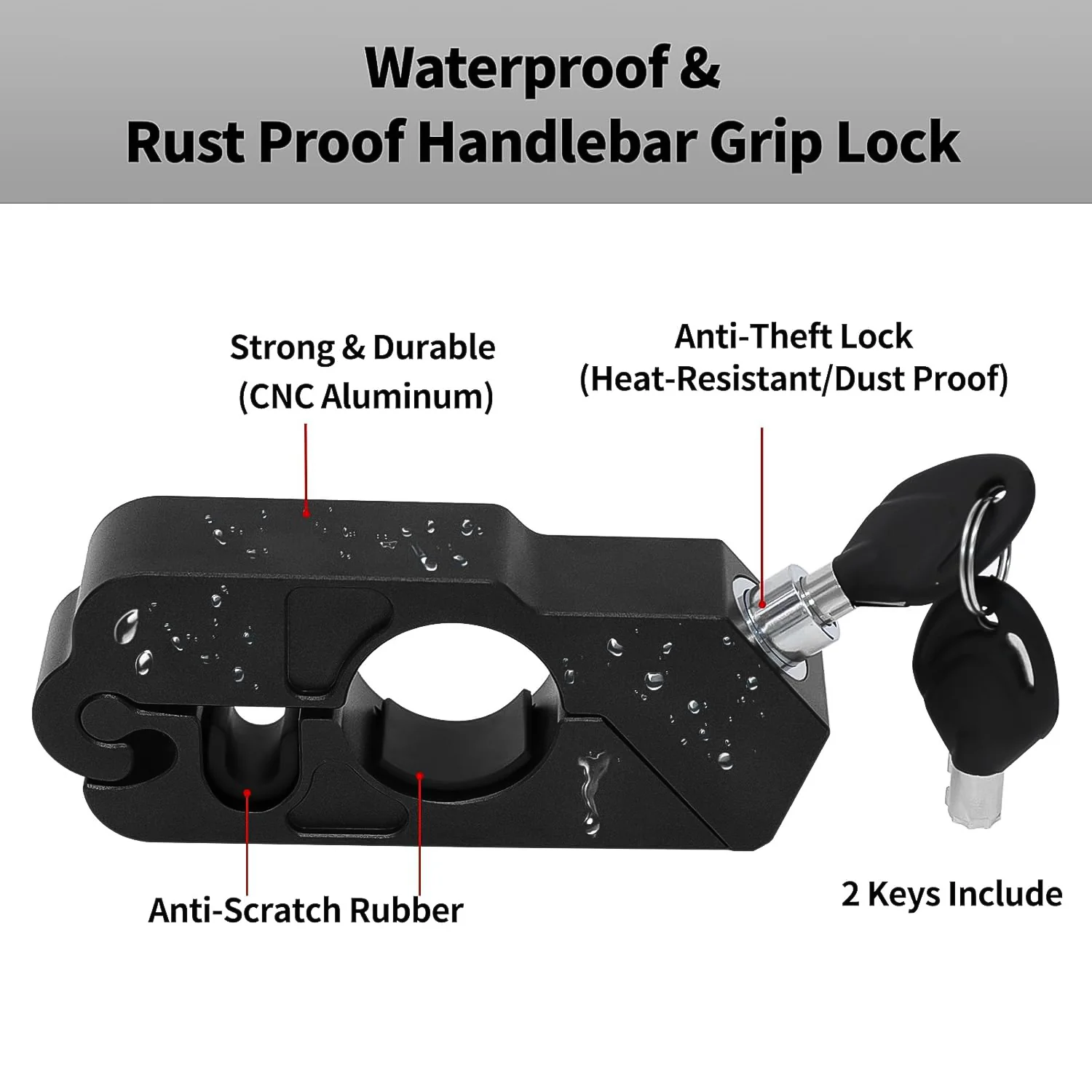 Motorcycle Grip Lock Universal Motorcycle Handlebar Throttle Grip Security Lock - Image 4