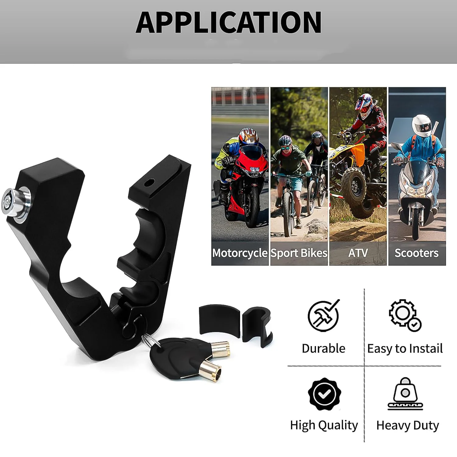 Motorcycle Grip Lock Universal Motorcycle Handlebar Throttle Grip Security Lock - Image 7