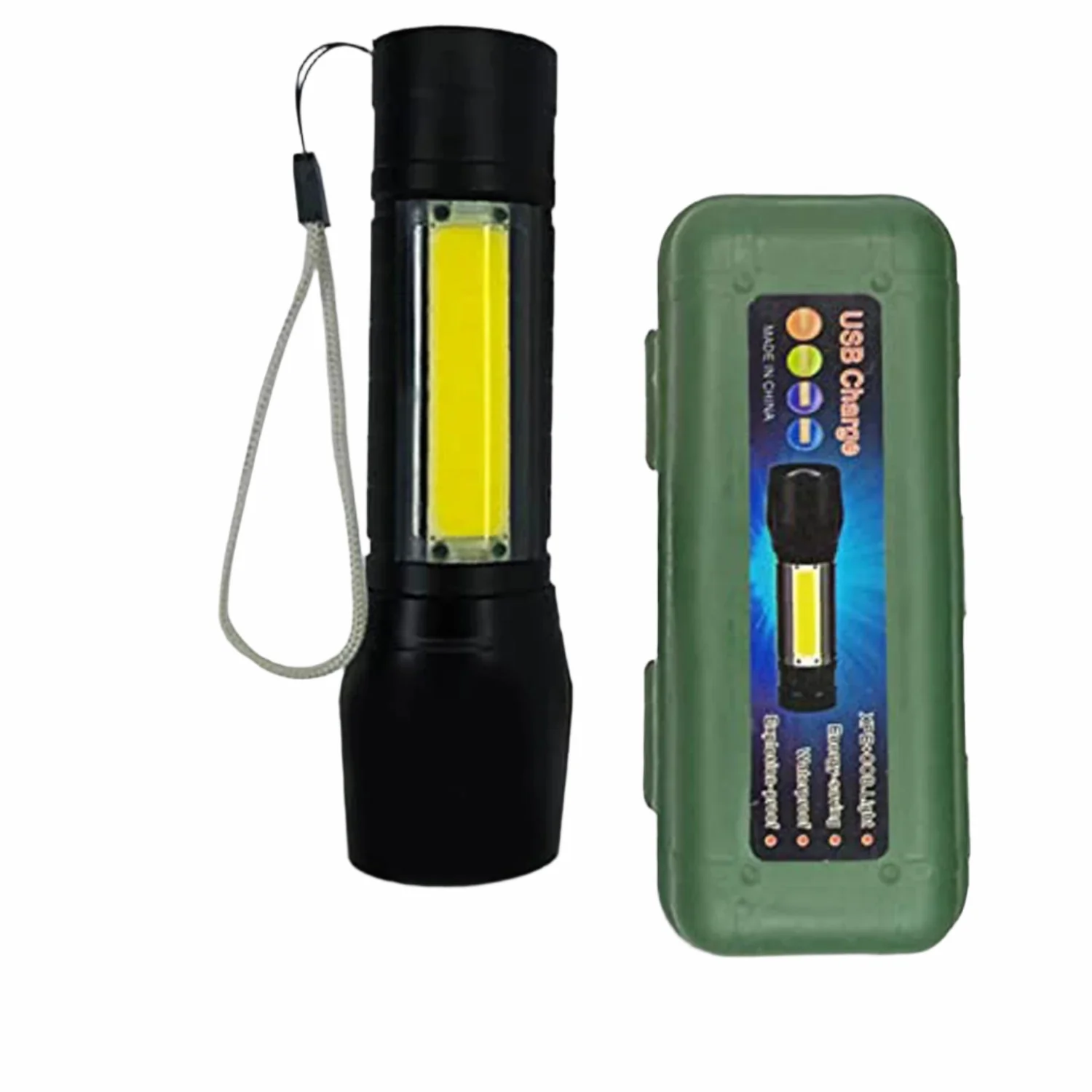 Mini Search Rechargeable LED Long Range Flashlight Emergency Light Torch - Image 10
