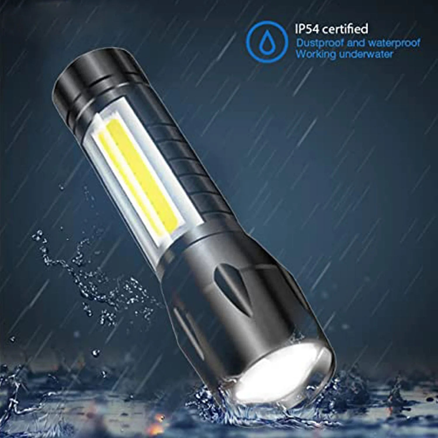 Mini Search Rechargeable LED Long Range Flashlight Emergency Light Torch - Image 11