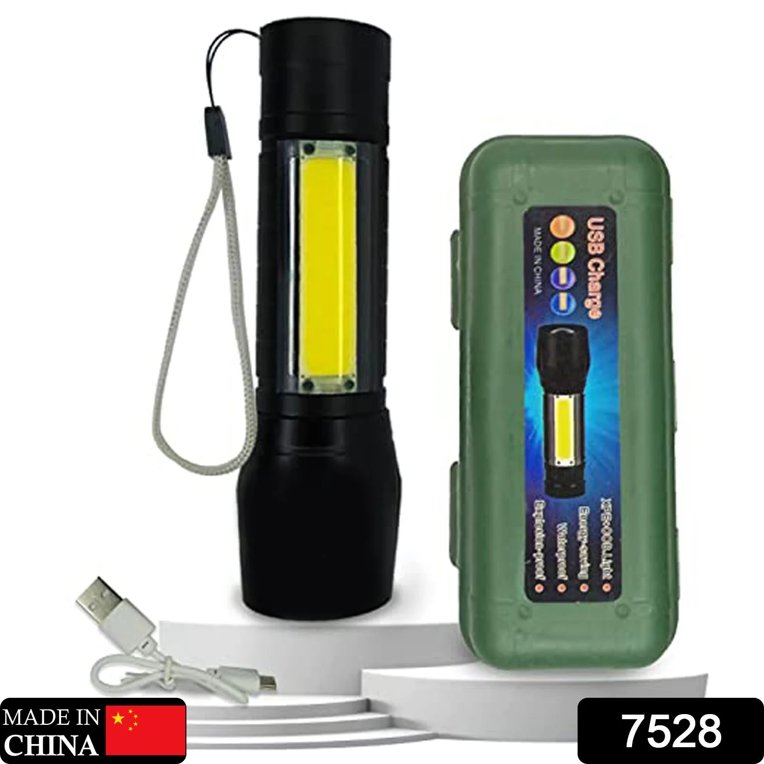 Mini Search Rechargeable LED Long Range Flashlight Emergency Light Torch - Image 7