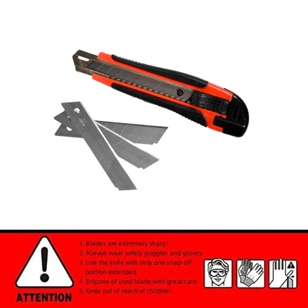 Heavy Duty 18mm Cutter Knife Set with Extra Blades for Office & Home - Image 5