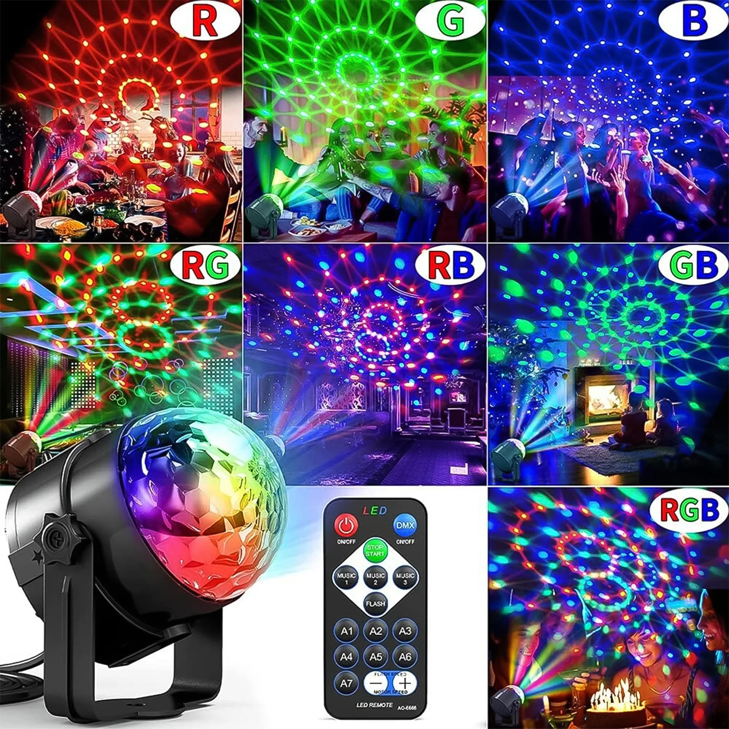 Party Lights, DJ Stage Light Disco Ball Light - Image 3