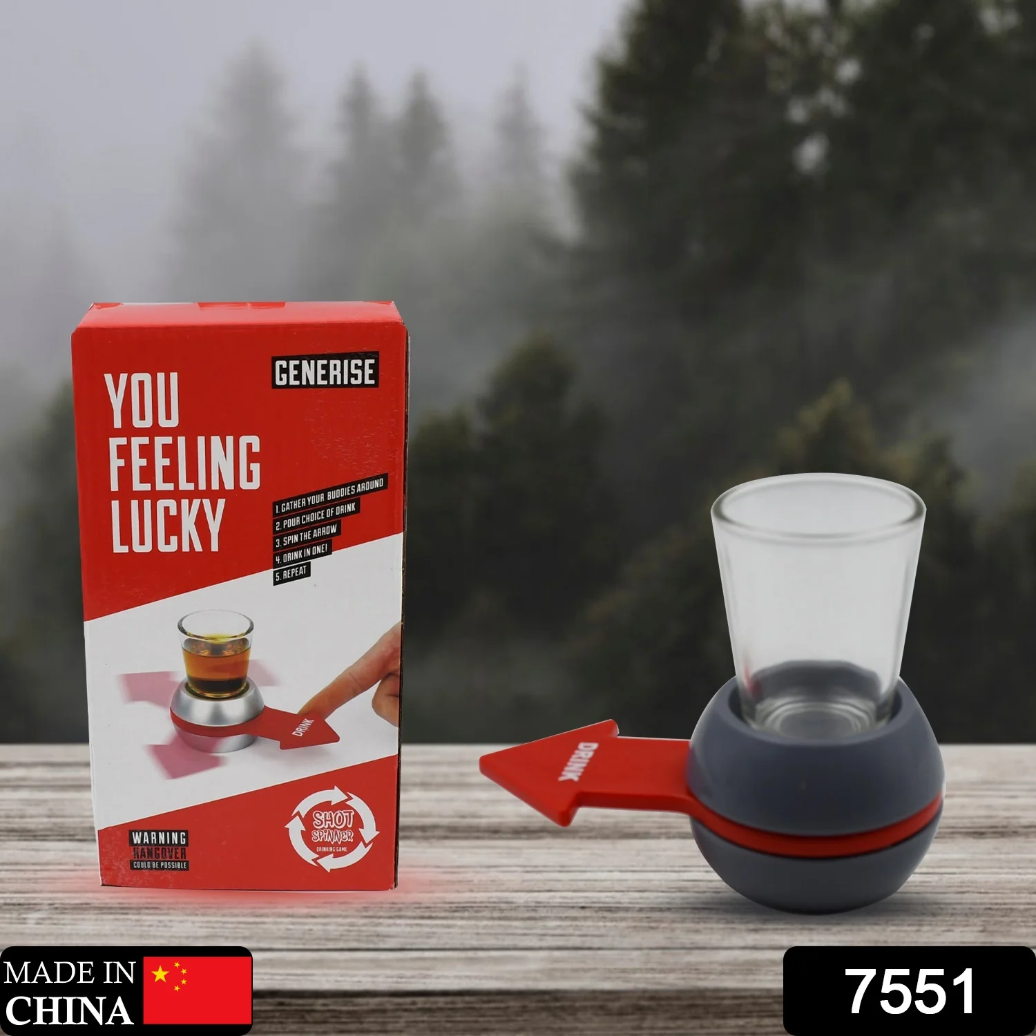 Shot Spinner Spin the Shot Fun Drinking Game Includes 1.7 oz Shot Glass - Image 2