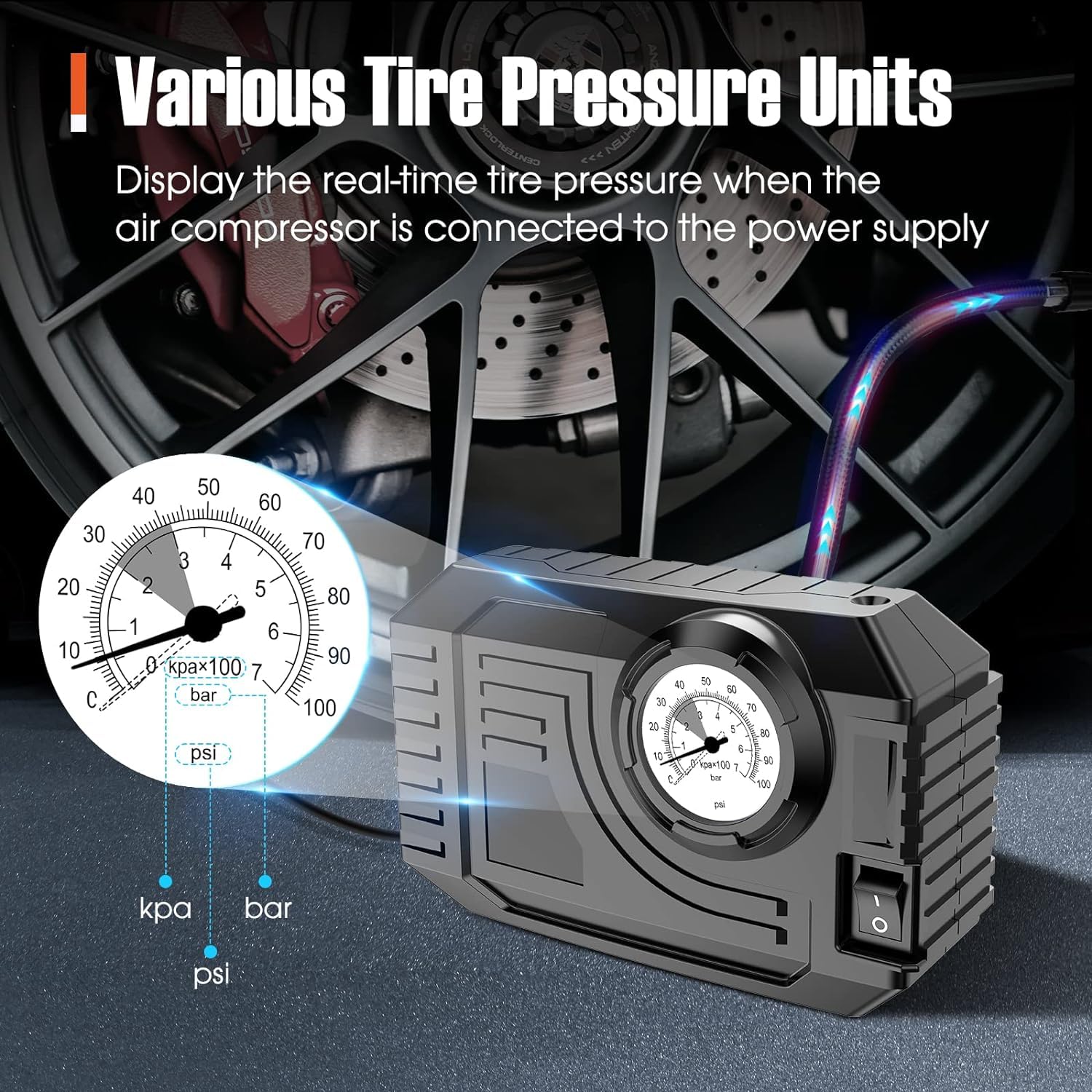 Tire Inflator Portable Air Compressor 12V Small Air Pump for Car Tires Bicycle Bike - Image 7