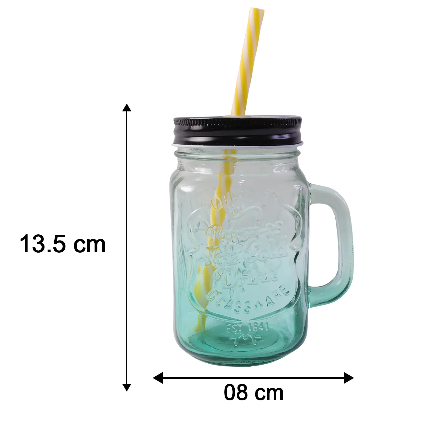 Drinking Cup / Glass / Mug Mason Jar with Handle & Straw - Image 6